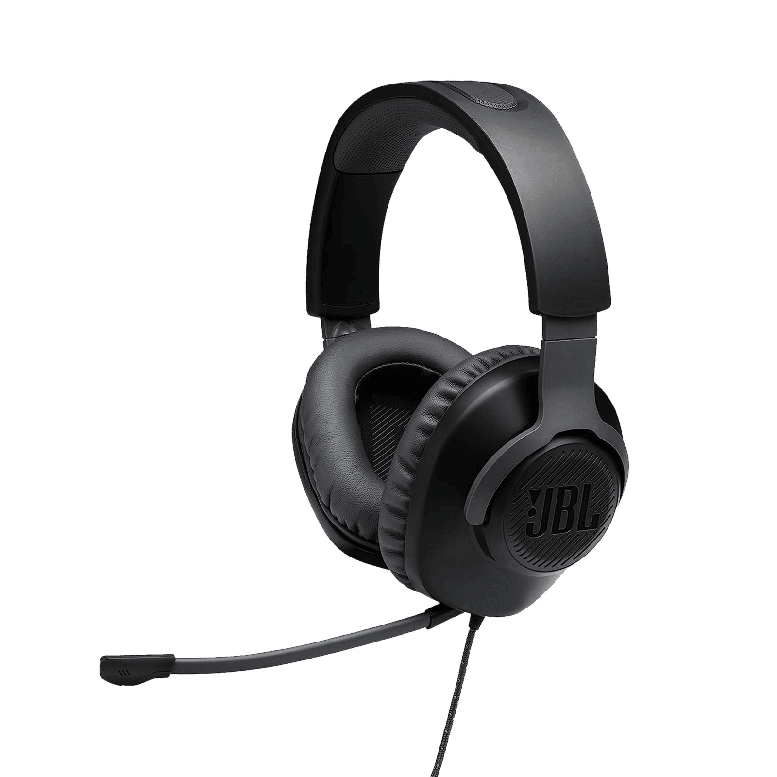 JBL Quantum 100 JBLQUANTUM100BLK Wired Headphone with Mic (3.5 mm Connector, On Ear, Black)