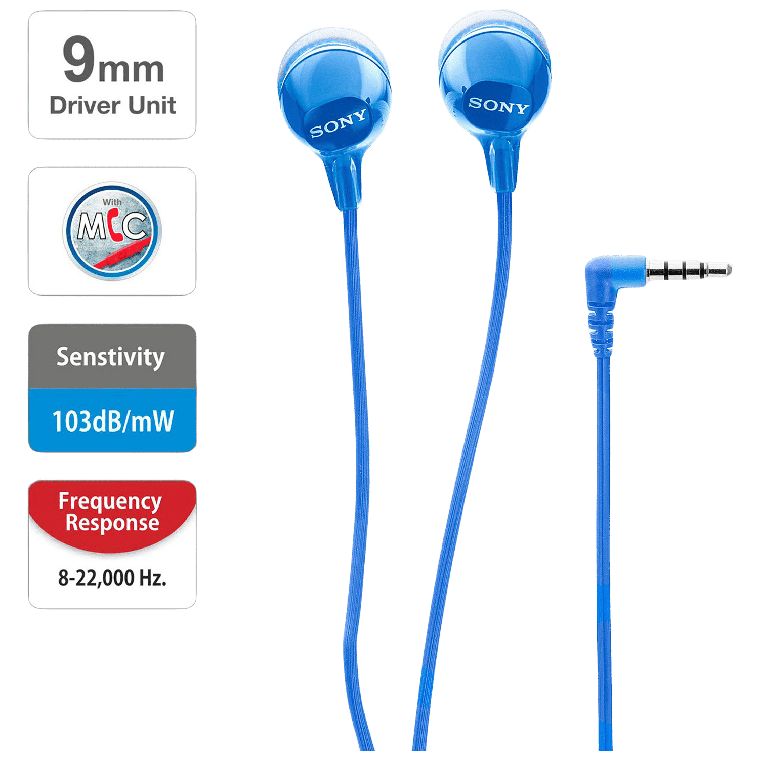Buy SONY MDR-EX14AP Wired Earphone with Mic (In Ear, Blue