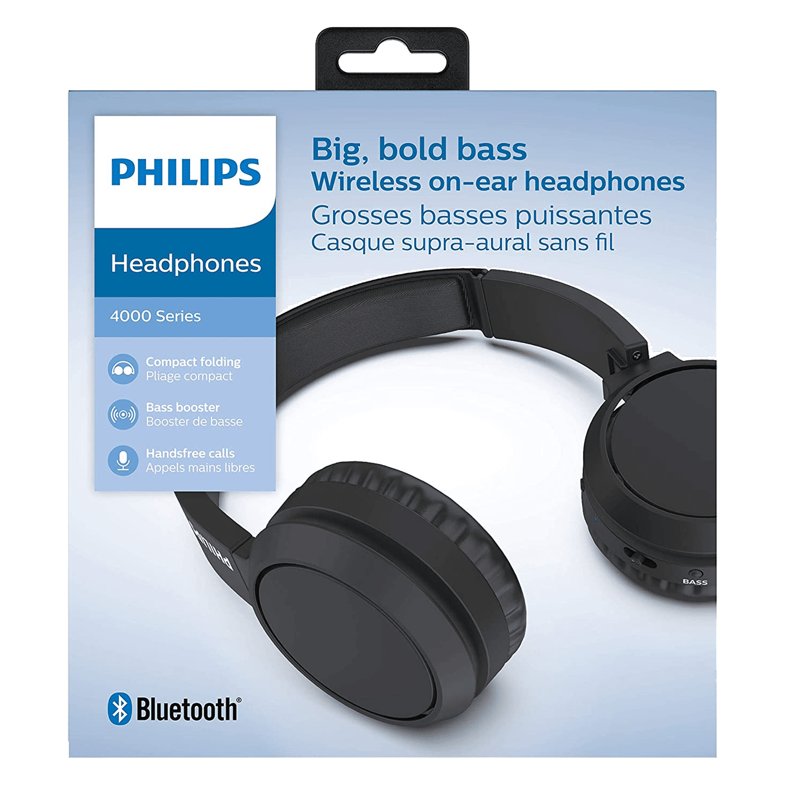 PHILIPS TAH4205BK/00 Bluetooth Headphone with Mic (29 Hours Playback, On  Ear, Black)