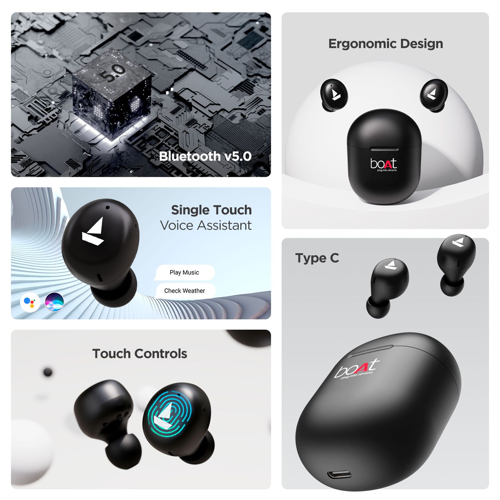 Buy boAt Airdopes 381 TWS Earbuds (IPX5 Water Resistant, 20 Hours - Main Image