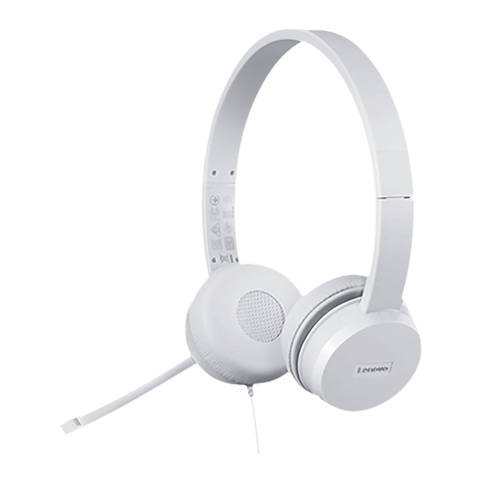Lenovo 110 Stereo GXD1B67867 Wired Headphone with Mic (On Ear, White)