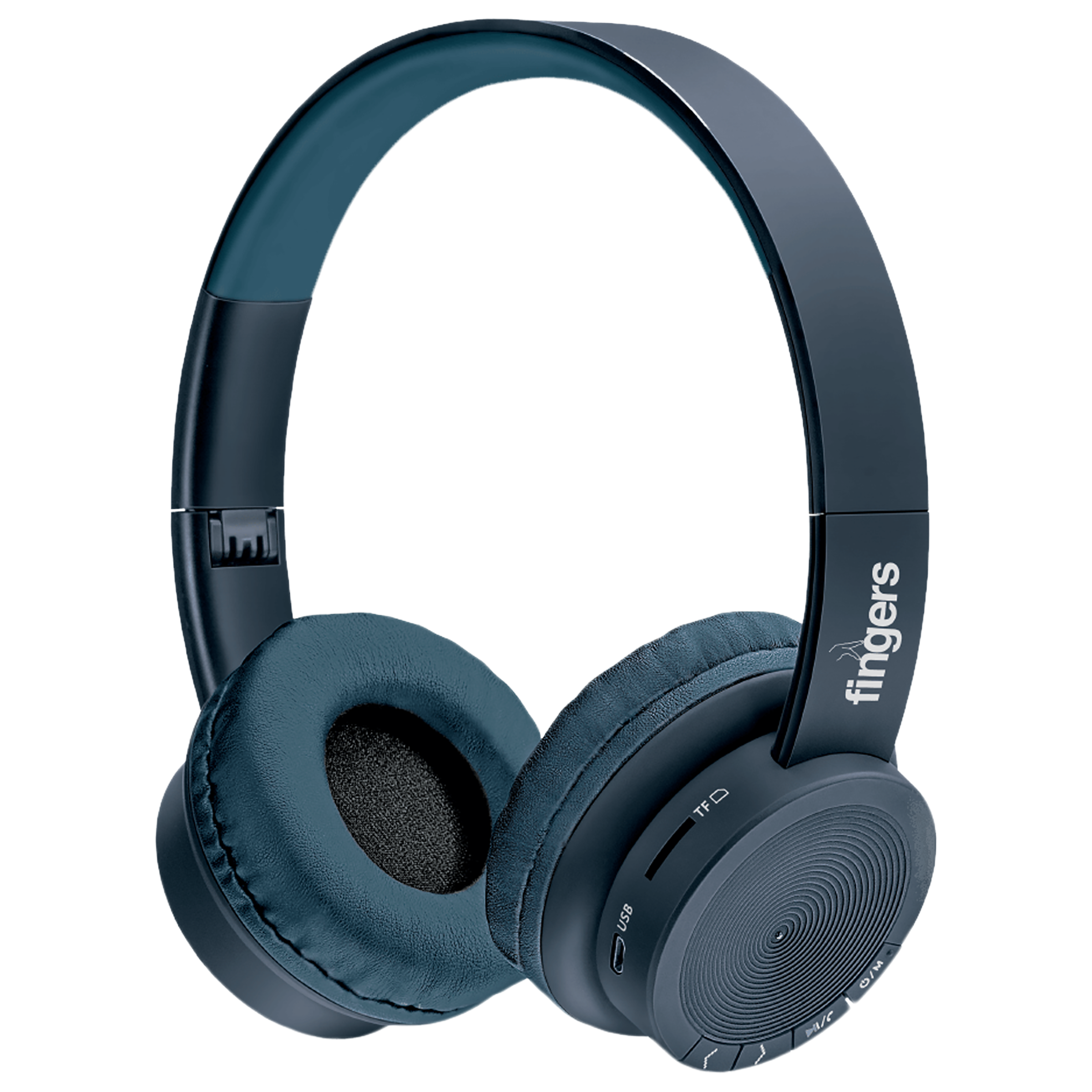 fingers Rock-n-Roll H2 Bluetooth Headphone with Mic (Foldable Design, On  Ear, Oxford Blue)
