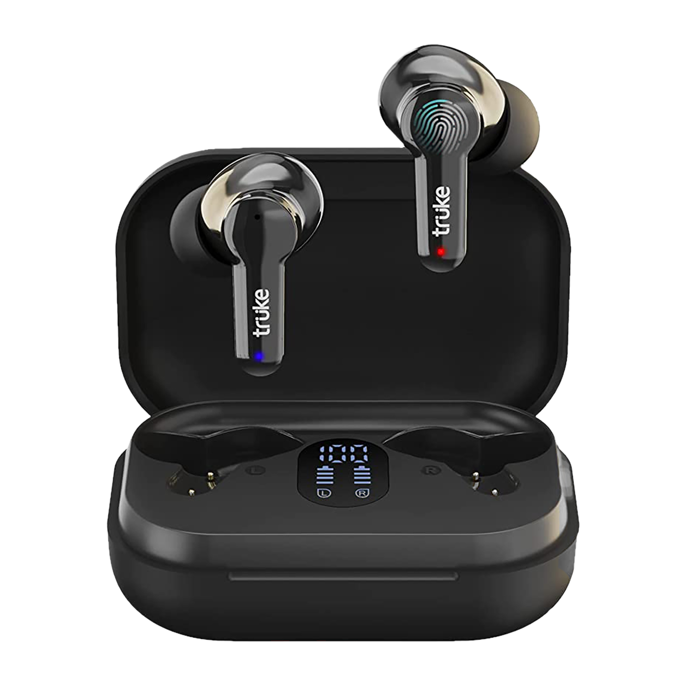 truke Buds Q1 E21 TWS Earbuds (IPX4 Sweat Resistant, 60 Hours Playtime, Black)