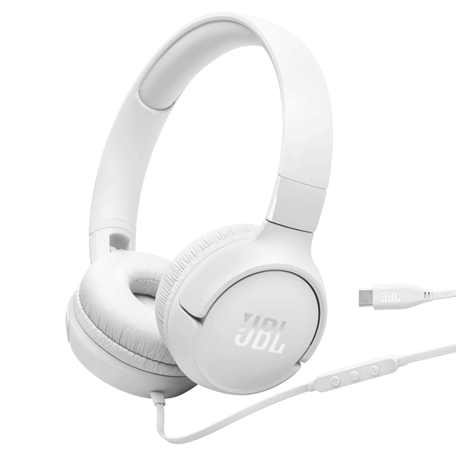 JBL Tune 520C JBLT520CWHT Wired Headphone with Mic (USB Type-C Connector, On Ear, White)