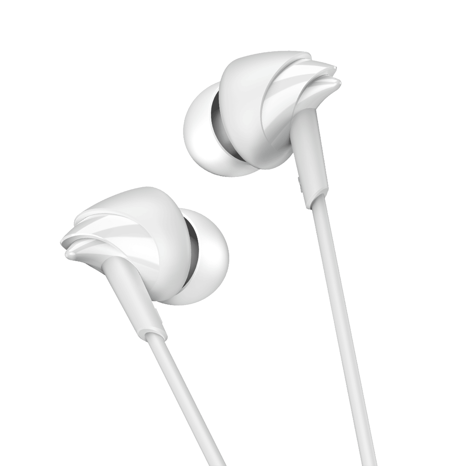 boAt BassHeads 212L Wired Earphone with Mic (3.5mm L-Shaped Connector, In Ear, Active White)