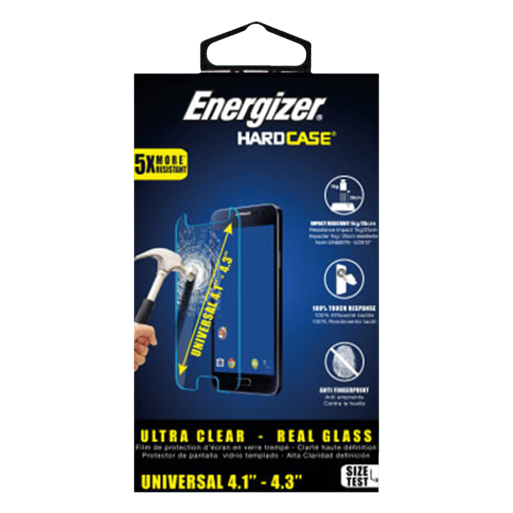 Energizer Universal Tempered Glass Screen Guard for Mobiles (Fingerprint Resistant)