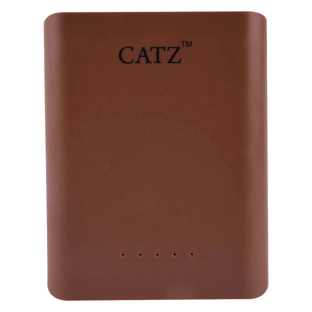 CATZ 10000 mAh Power Bank (1 Micro USB & 2 Type A Ports, Intelligent Safety Protection, Brown)