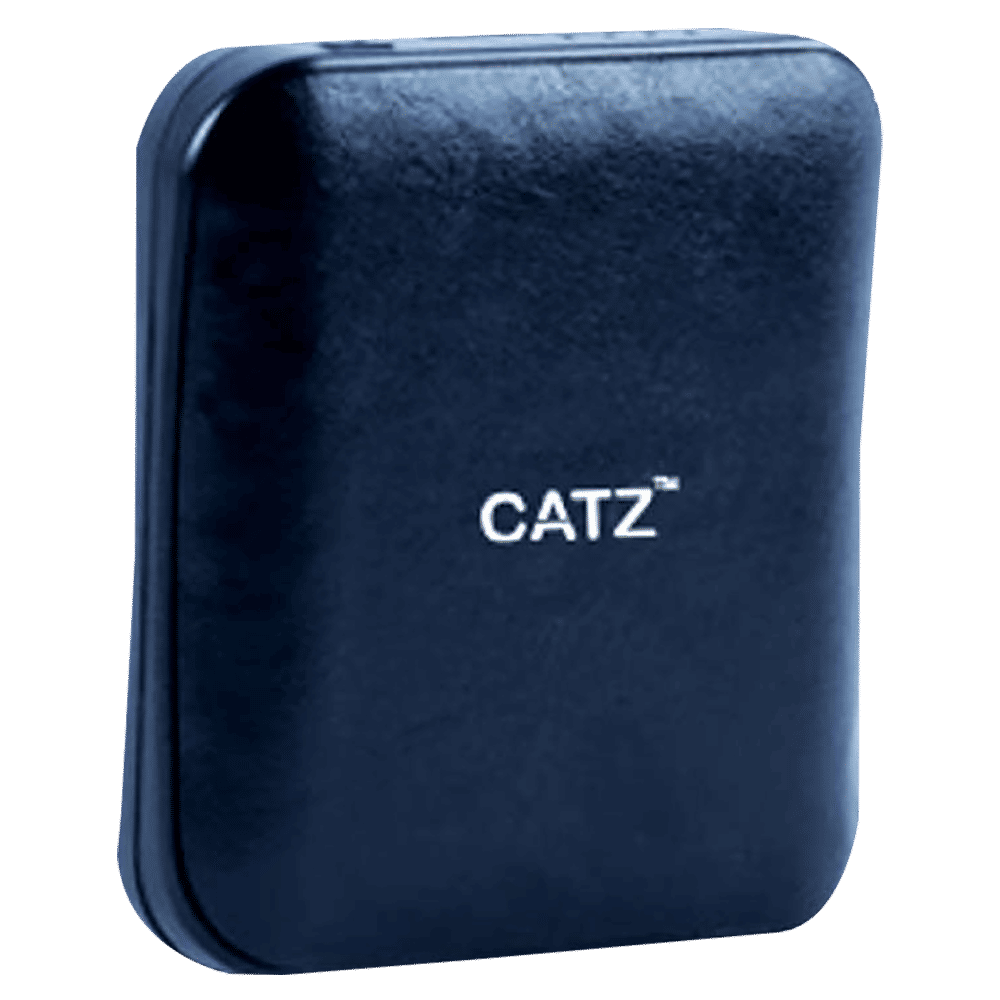 CATZ 10000 mAh 18W Power Bank (1 Micro USB & 2 Type A Ports, Leather Casing, Over Charge Protection, Black)