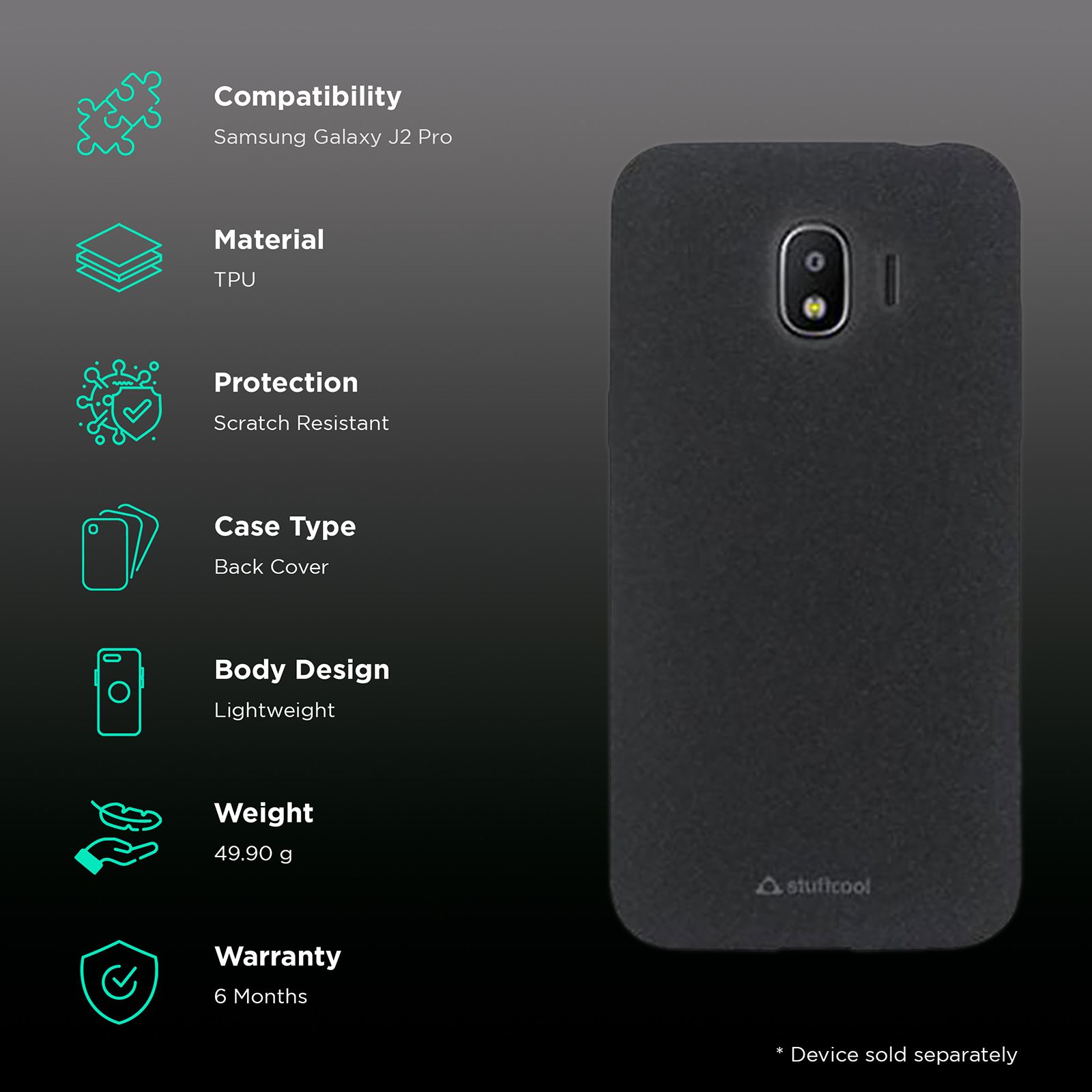 Silicone Case Mobile Cover Samsung J2 Pro Buy Plain Black Soft