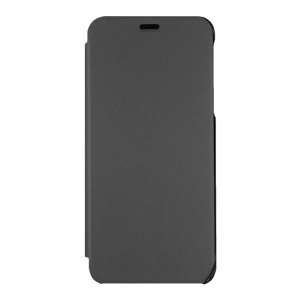 SAMSUNG Polycarbonate & Polyurethane Flip Cover for SAMSUNG Galaxy J6 (Anti Slip Grip, Black)