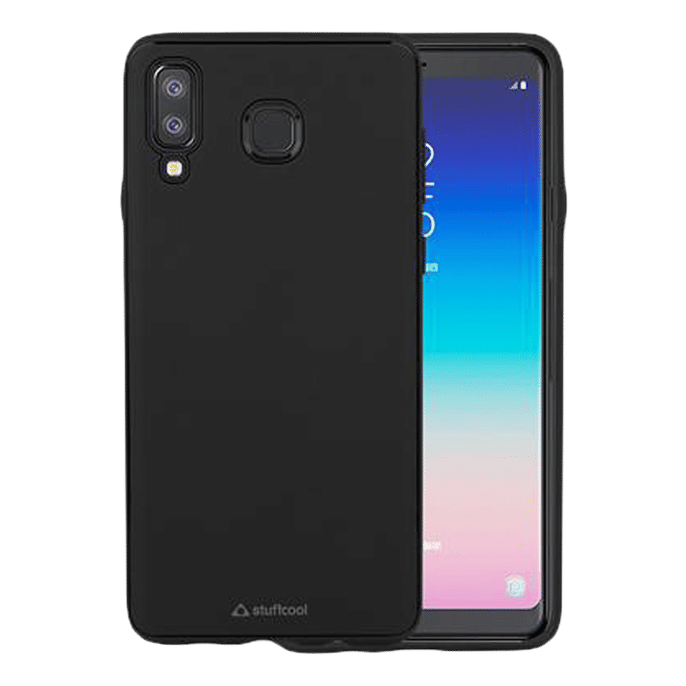 stuffcool Armour Soft TPU Back Case for SAMSUNG Galaxy A8 Star (Raised Lip to Protect Screen, Black)