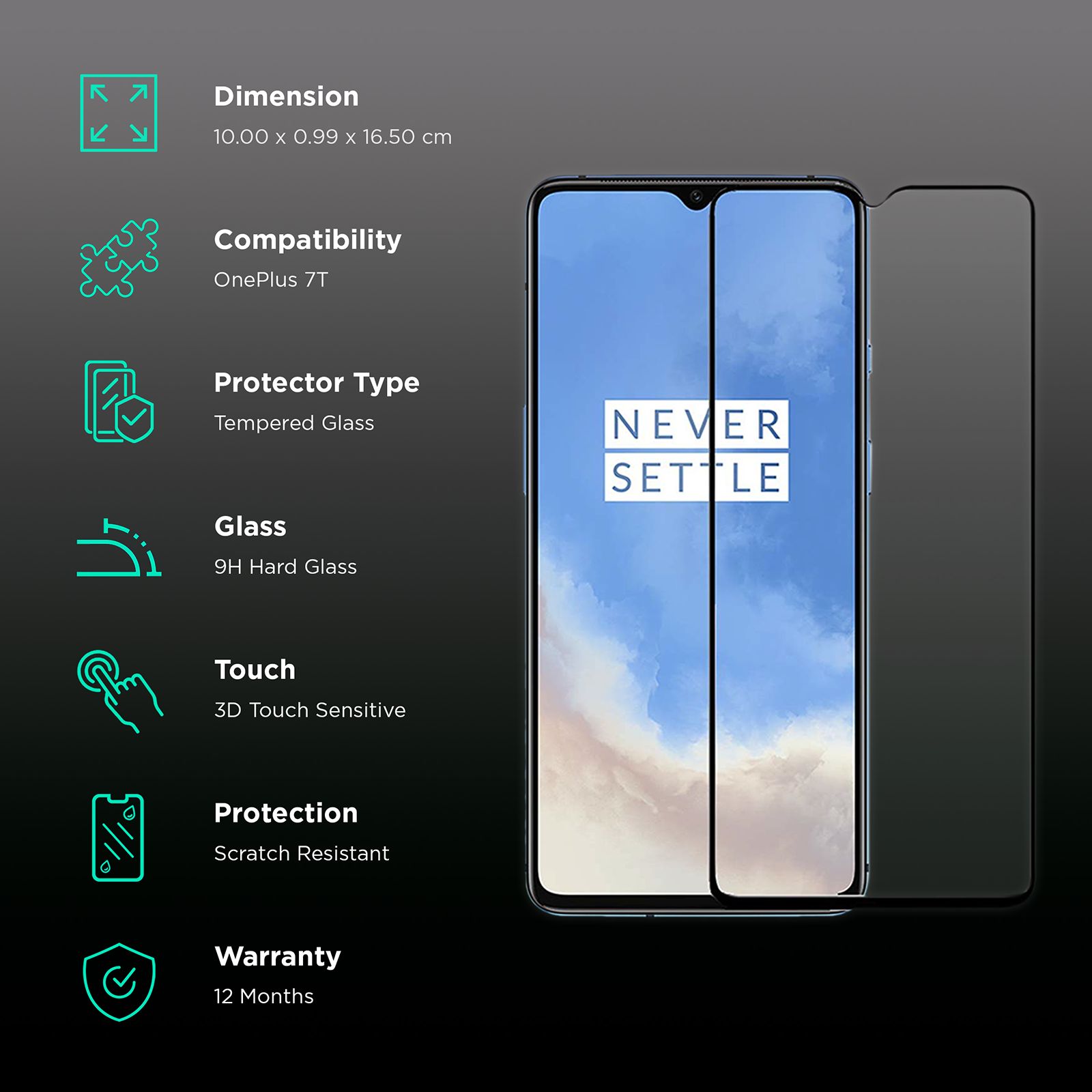 Buy Brilyant Catz Tempered Glass Screen Protector for OnePlus 7T