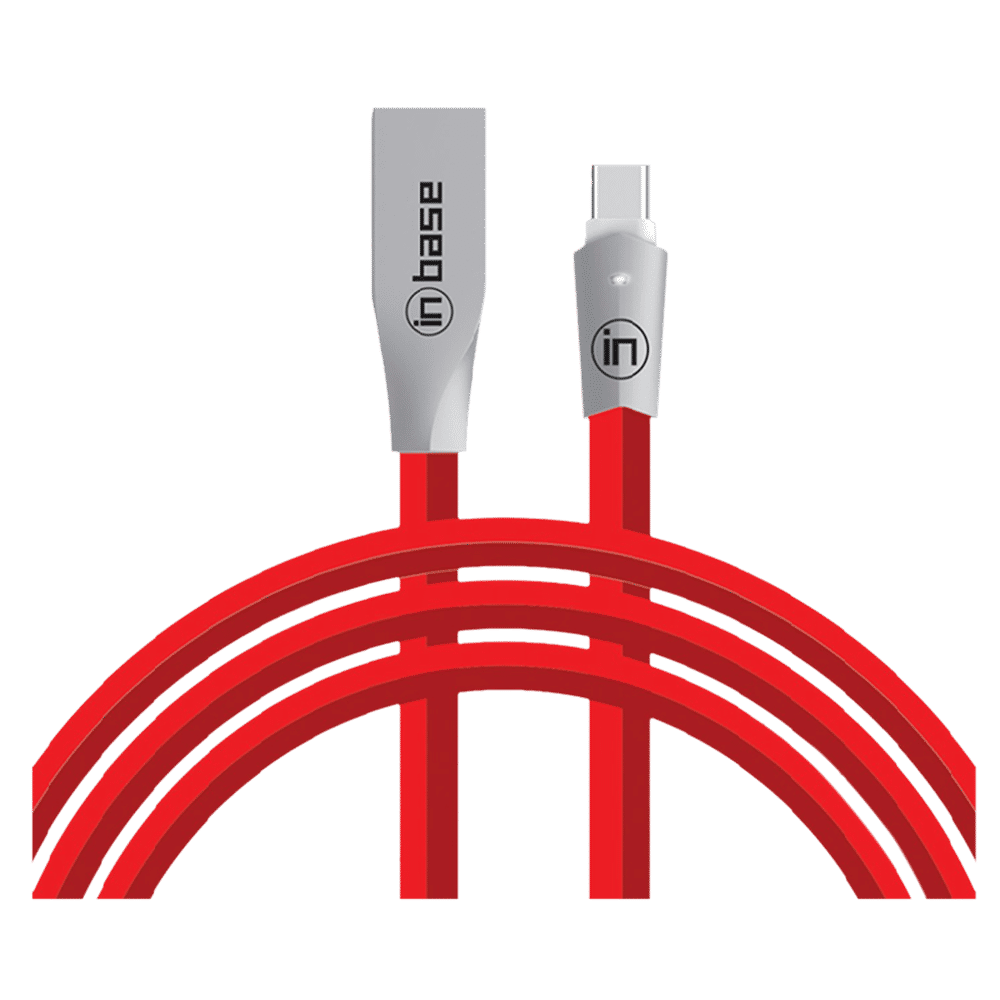 in base Type A to Type C 3.9 Feet (1.2M) Cable (Tangle Free Cord, Red)