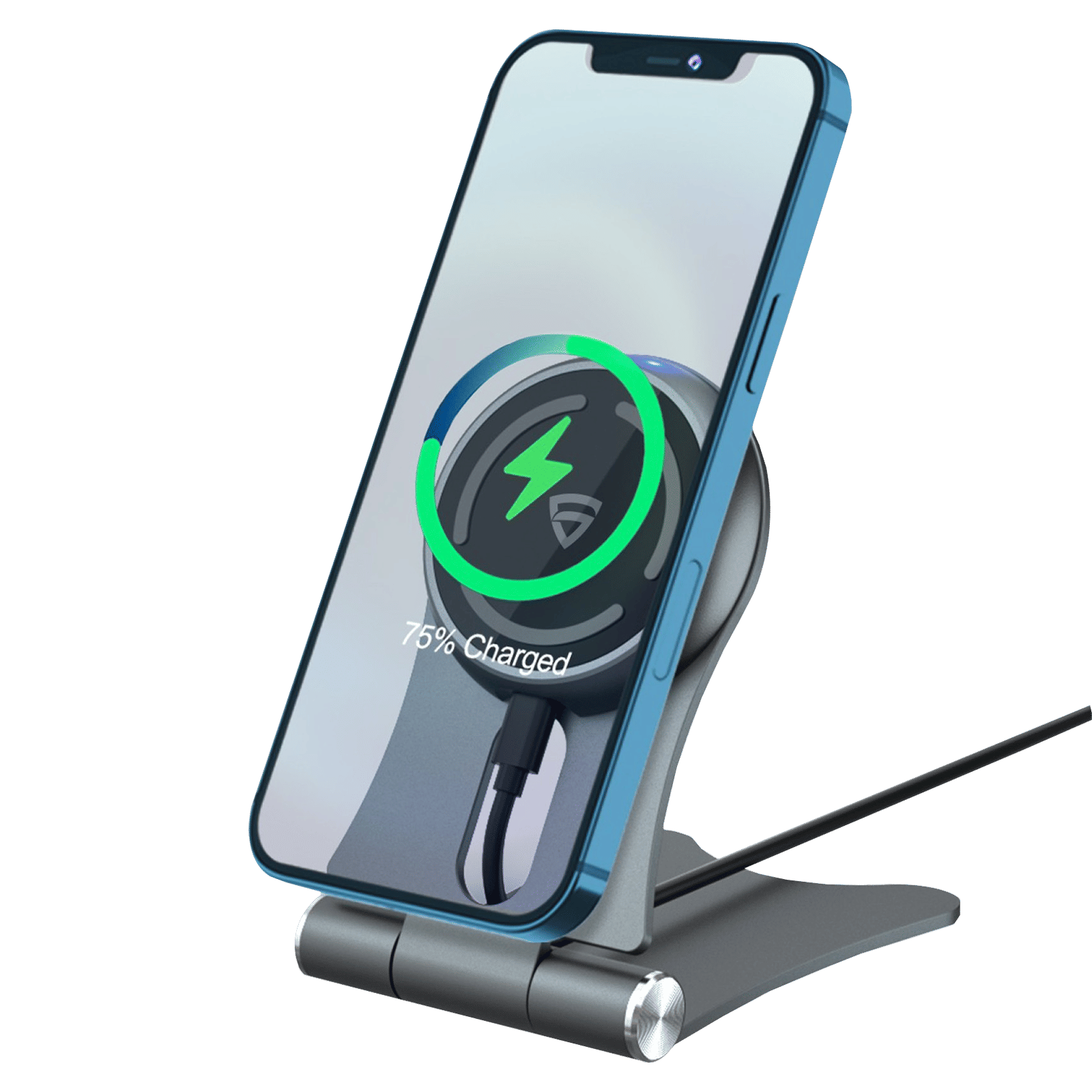 RAEGR MagFix Arc M1320 15W Wireless Charger for iOS (Qi Certified, Over Heating Protection, Metallic Grey)