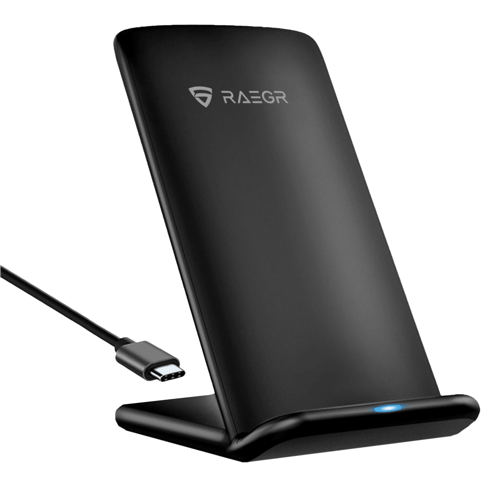 RAEGR Arc 700 15W Wireless Charger for iOS and Android (Qi Certified, Over Voltage Protection, Black)