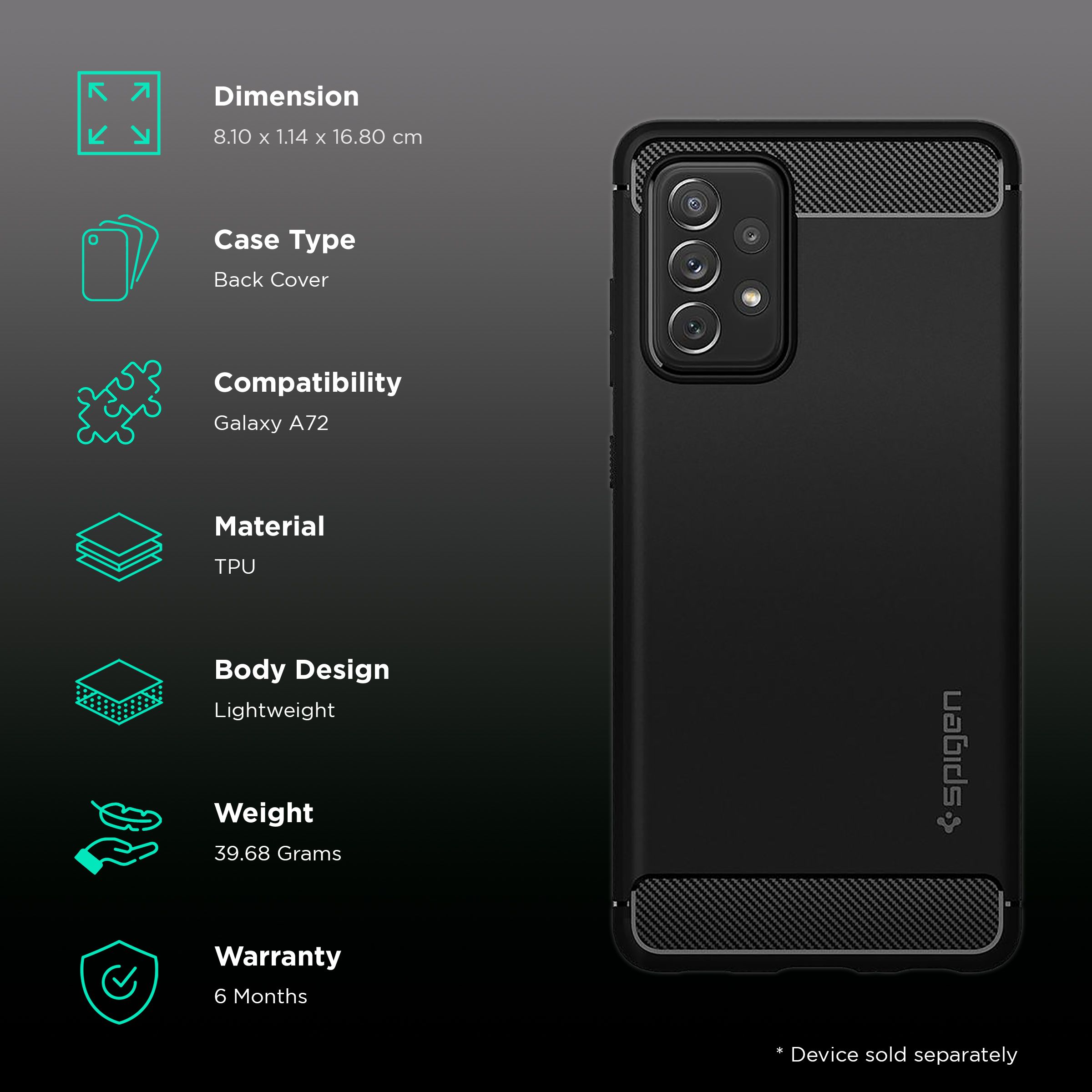 Back Cover Samsung A51 Spigen Case Spigen Rugged Armor Galaxy A51