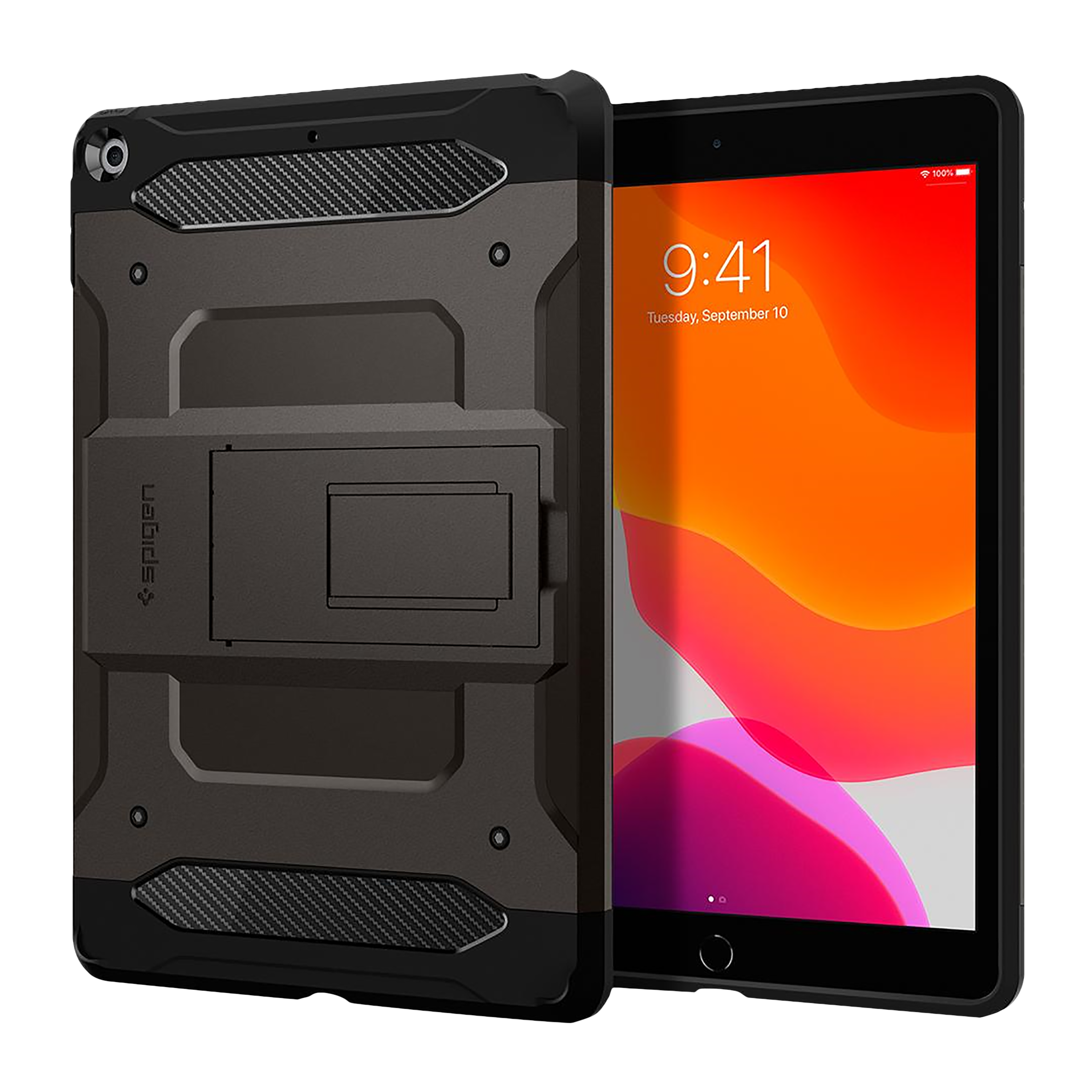 spigen Tough Armor TECH Polycarbonate Back Cover for Apple iPad 10.2 Inch (Shock Absorption, Gunmetal)