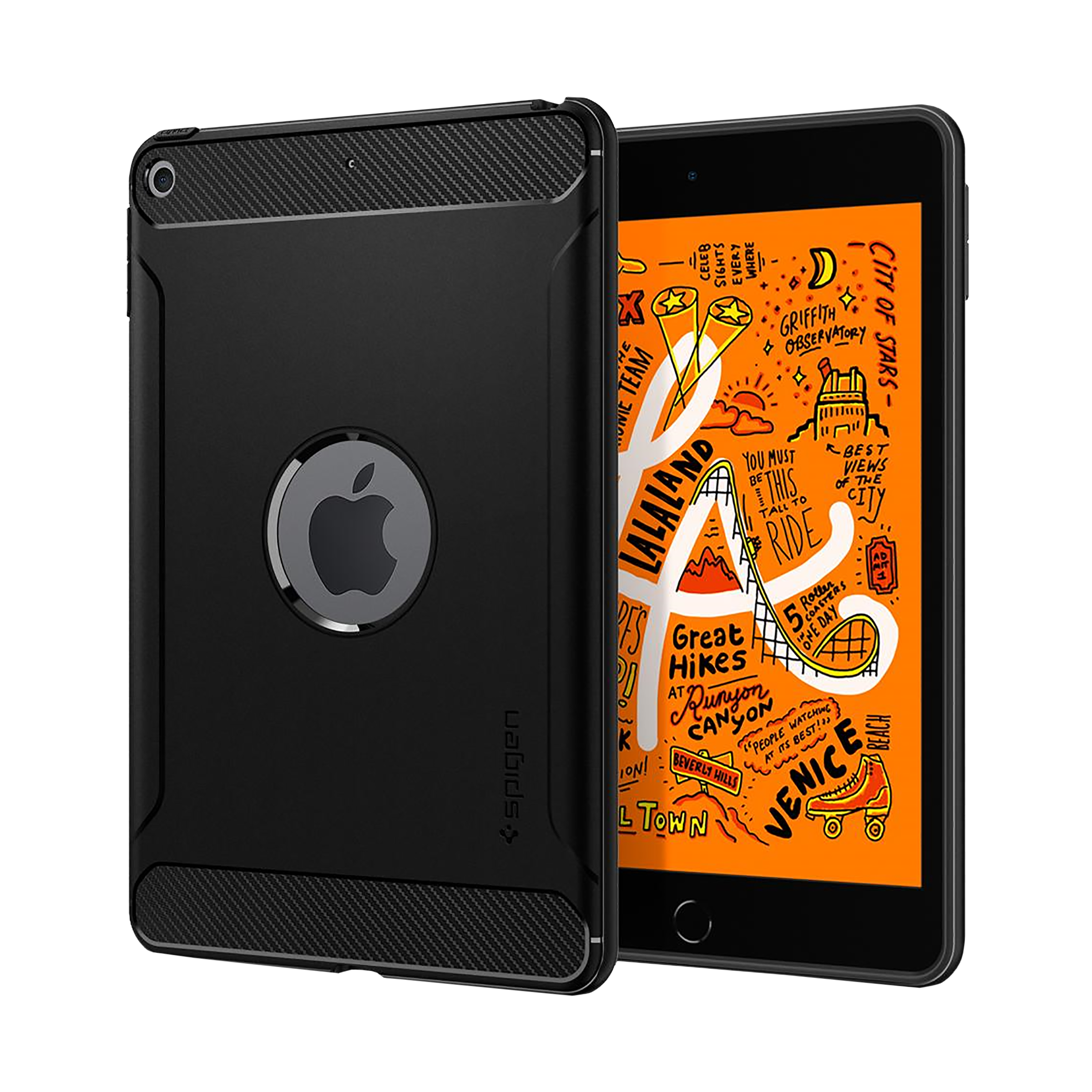 spigen Rugged Armor TPU Back Case for Apple iPad Mini 5 (Air Cushion Technology, Black)