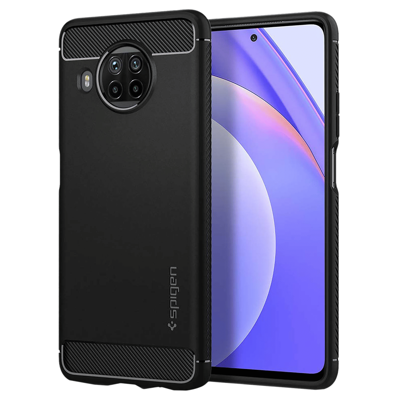 spigen Rugged Armor TPU Back Case For Mi 10T Lite/Mi 10i 5G (Air Cushion Technology, ACS02281, Matte Black)