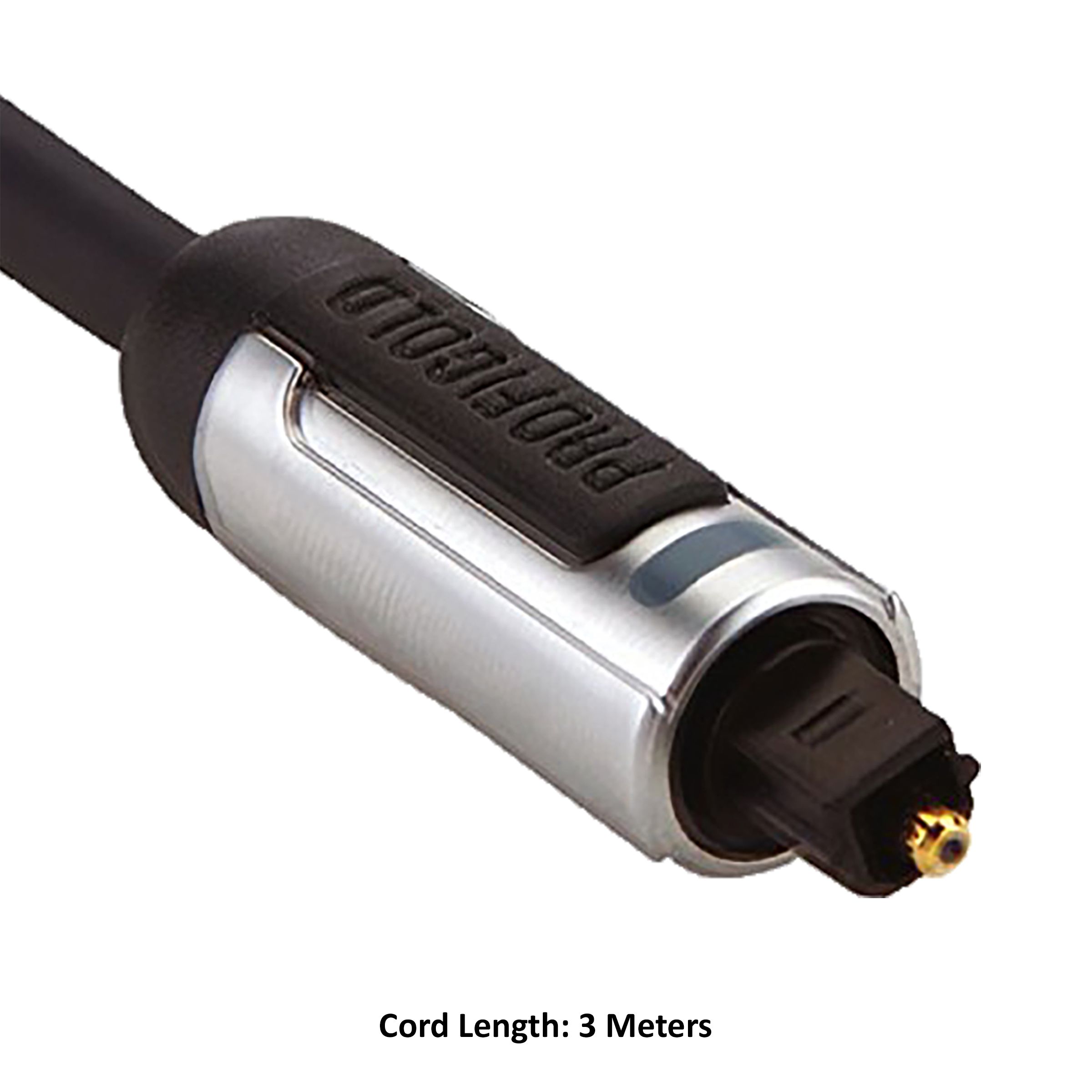 Câble Audio Optique Numérique TOSlink Pro Chrome - 3 Mètres, Diamètre 6 Mm, Pour Home Cinéma Et Audio Haute Qualité - 12