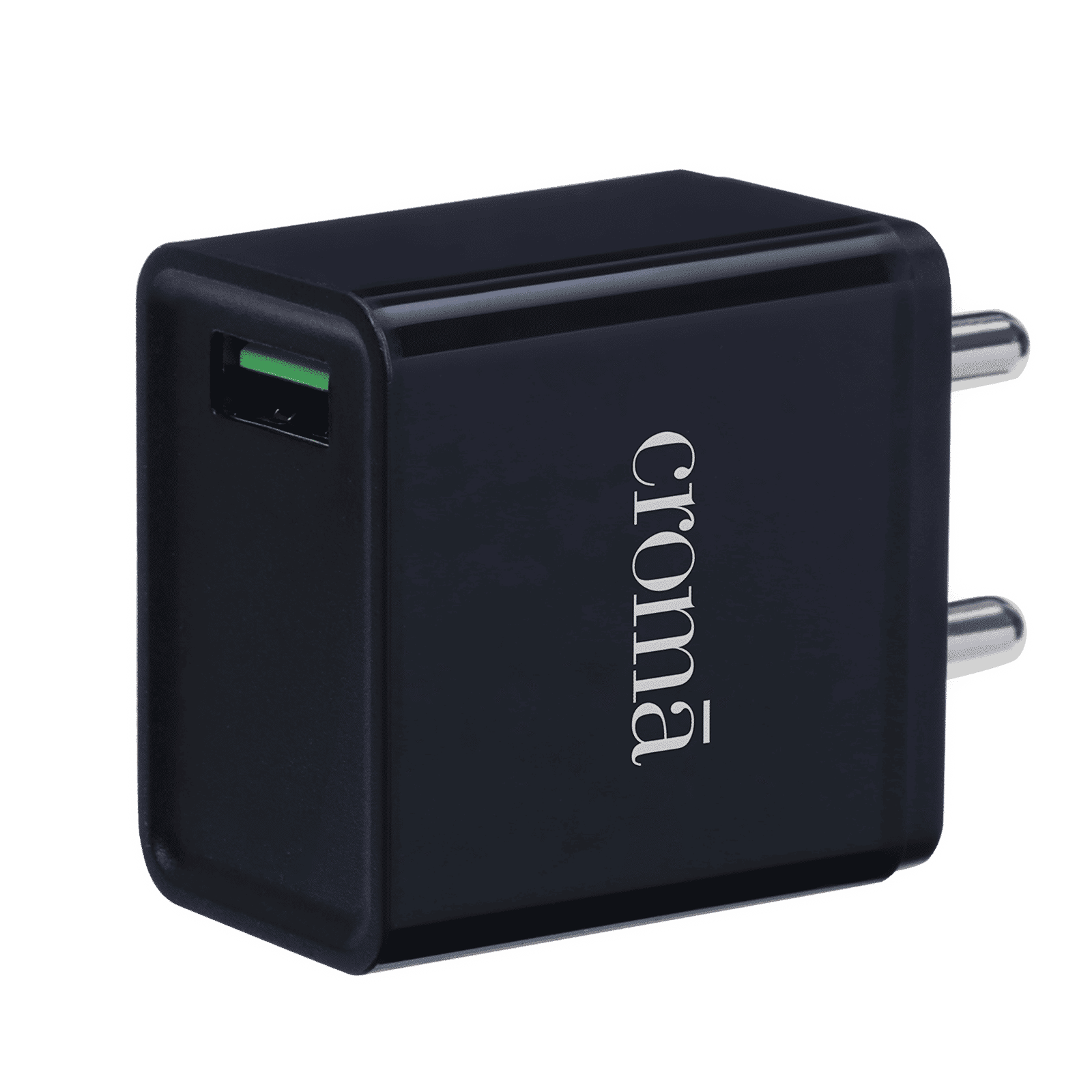 Croma 18W Type A Fast Charger (Adapter Only, Smart IC Technology, Black)