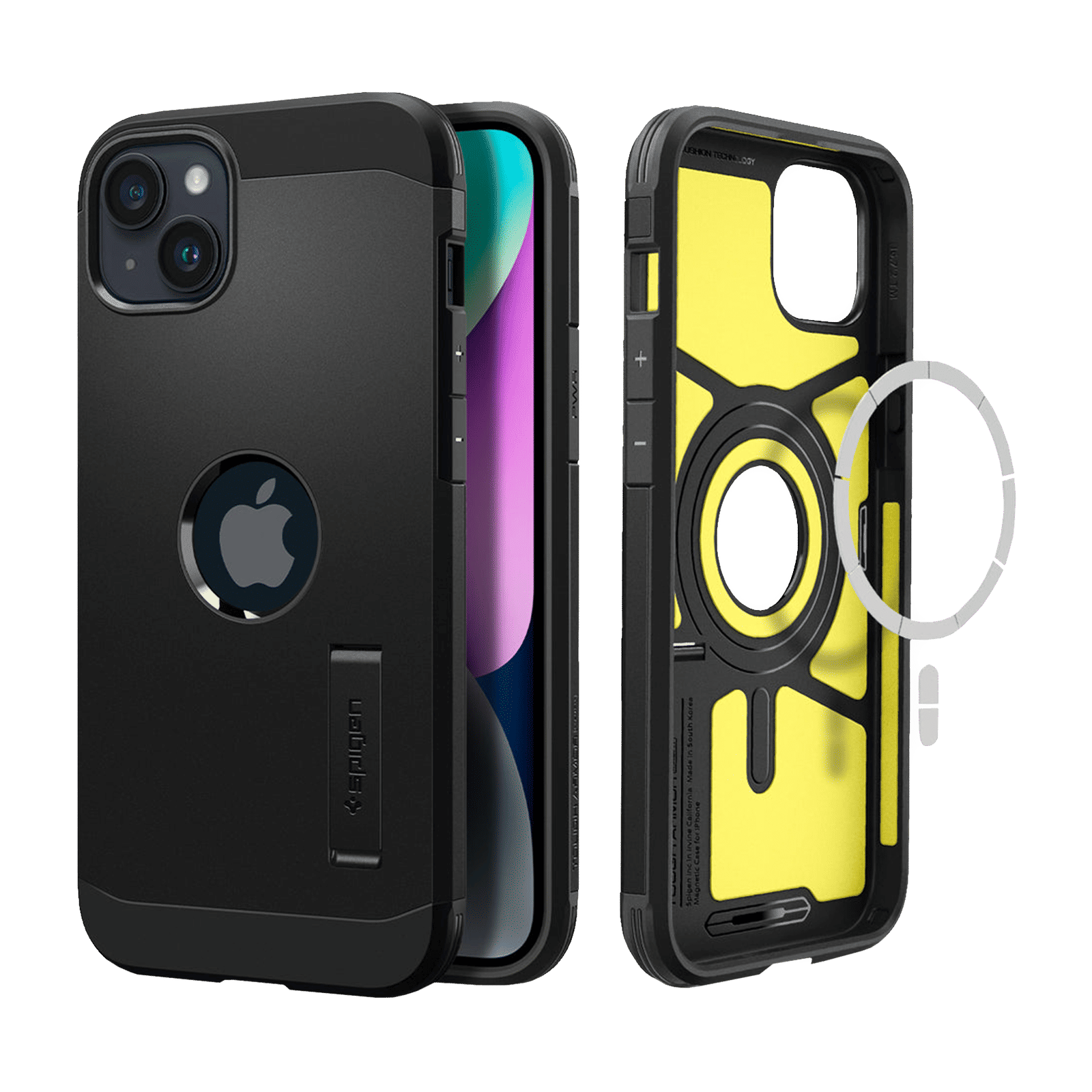 spigen Tough Armor MagFit TPU & Polycarbonate Back Case for Apple iPhone 14 Plus (Wireless Charging Compatible, Black)