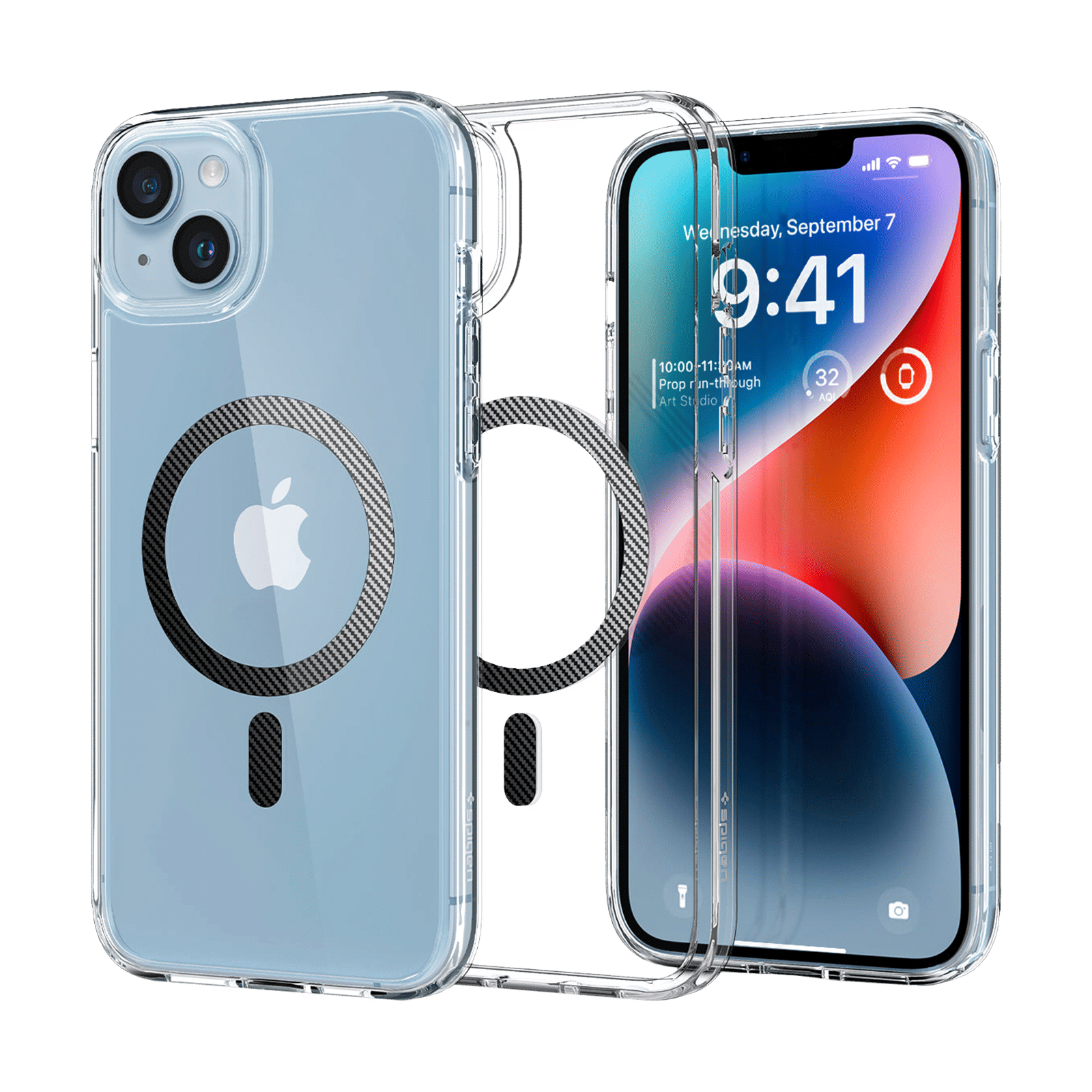 spigen Ultra Hybrid MagFit TPU & Polycarbonate Back Case for Apple iPhone 14 (Wireless Charging Compatible, Clear)