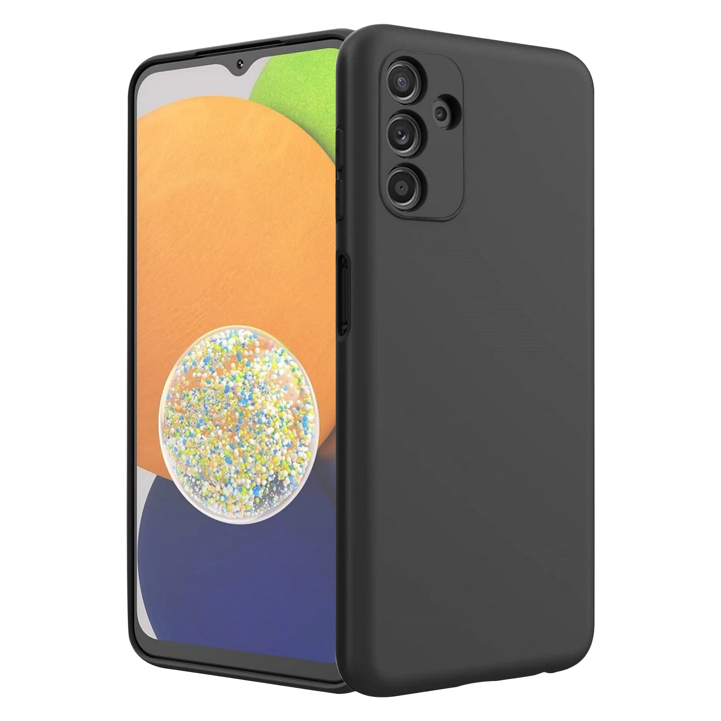 in base Soft Silicon Back Case for Samsung Galaxy A14 (360 Degree Protection, Black)