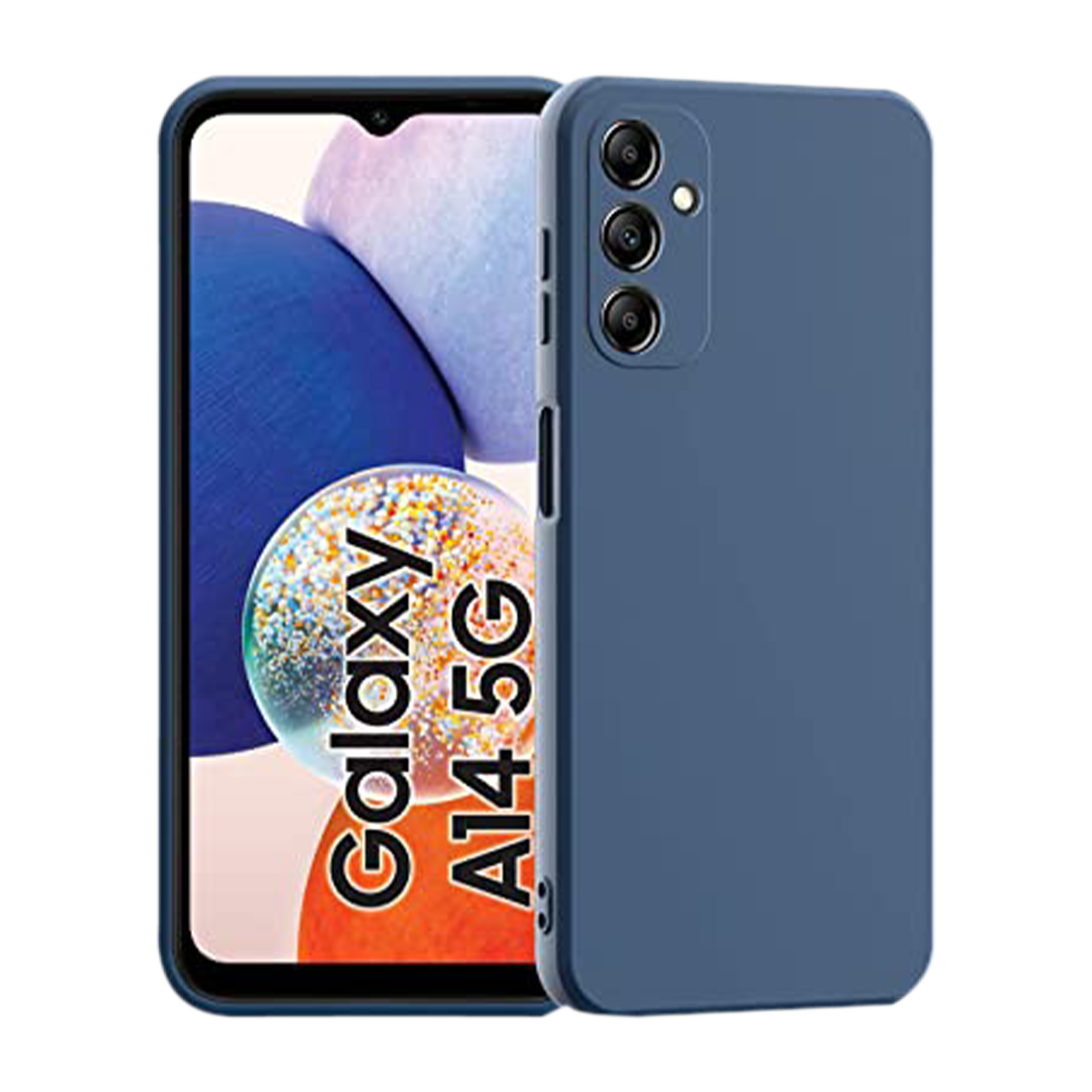 in base Soft Silicon Back Case for Samsung Galaxy A14 (360 Degree  Protection, Blue)