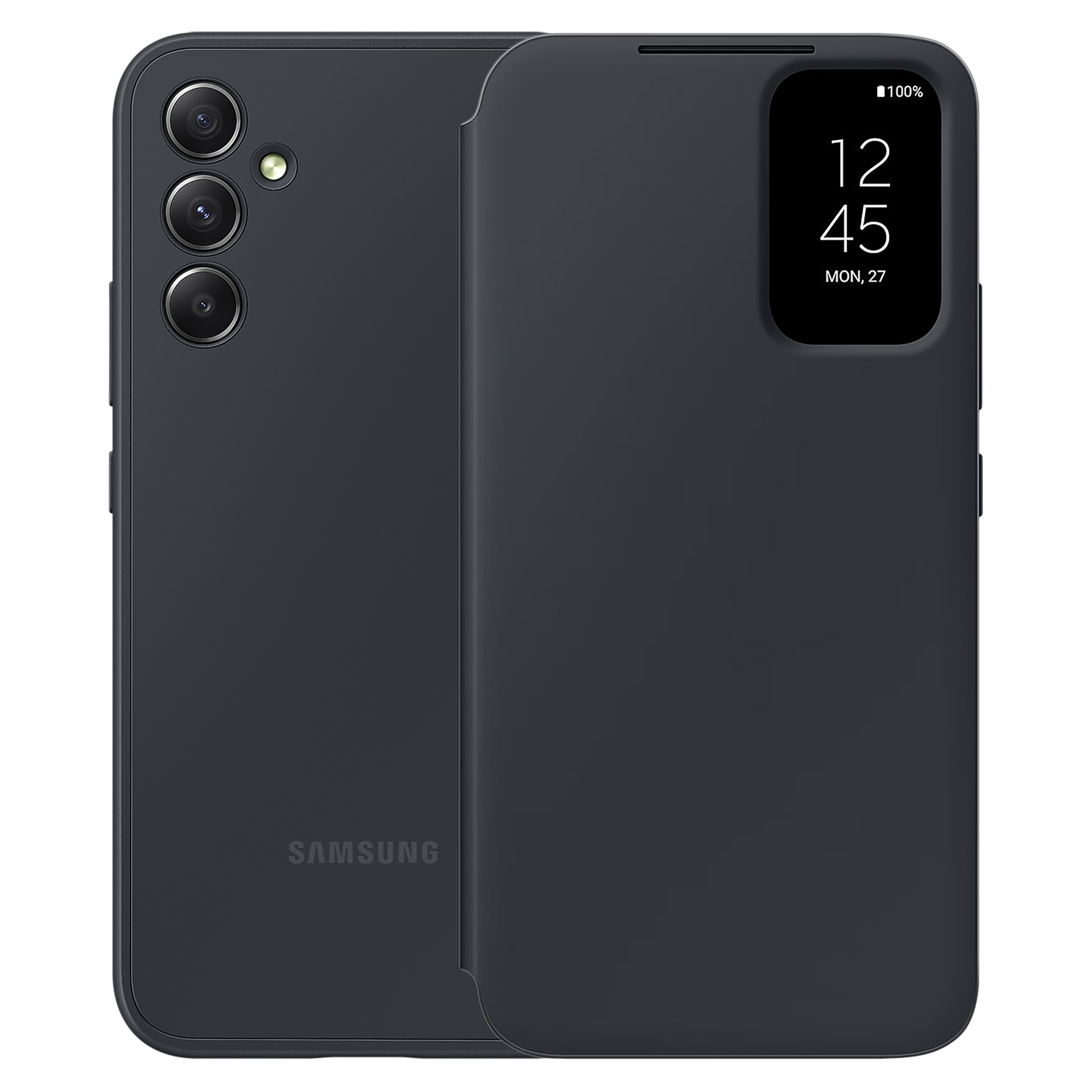 SAMSUNG Flip Case for Galaxy A34 (Display Window, Black)