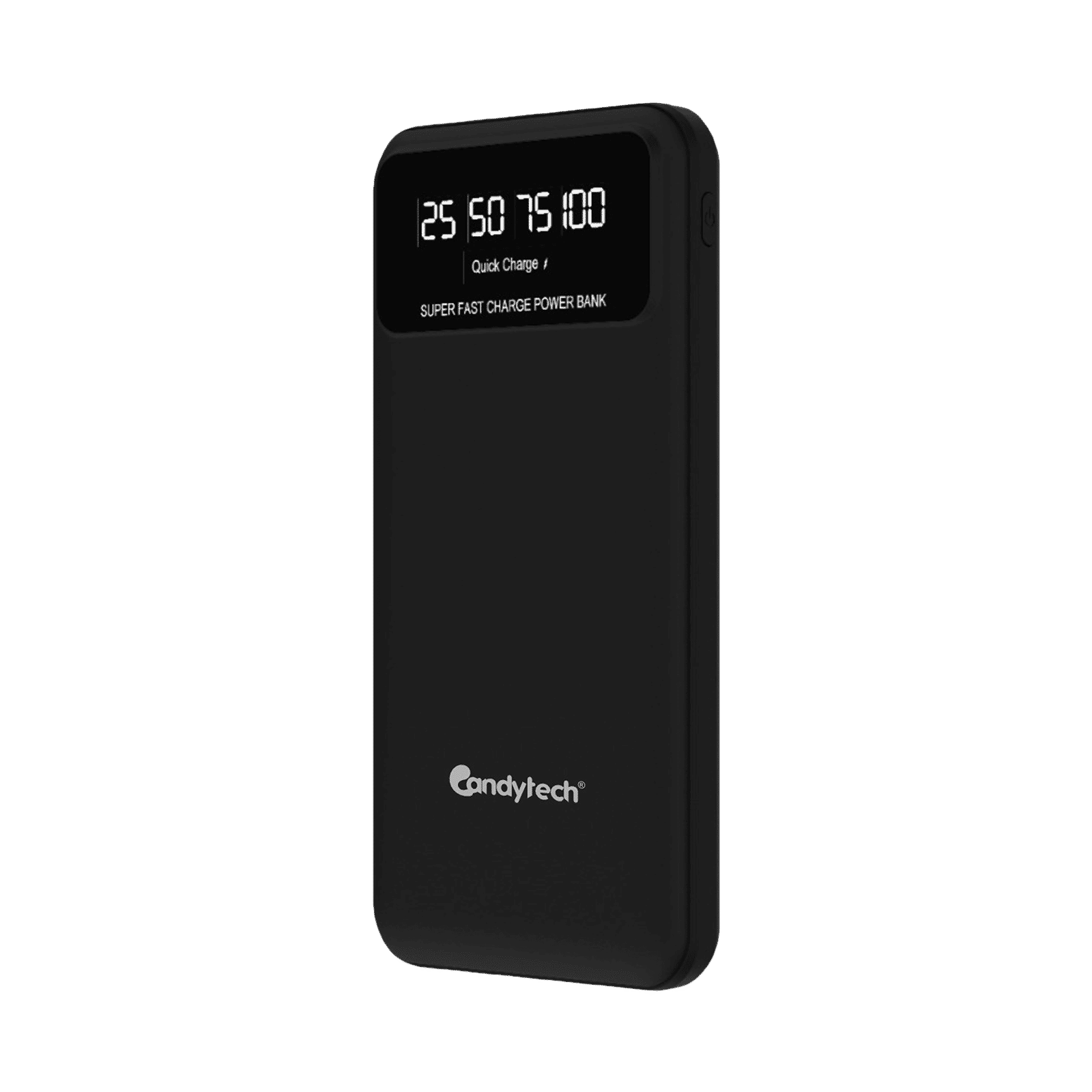 Candytech CTPB10PD 10000 mAh 24W Fast Charging Power Bank (2 Type A & 1 Type C Ports, Digital Display, Black)