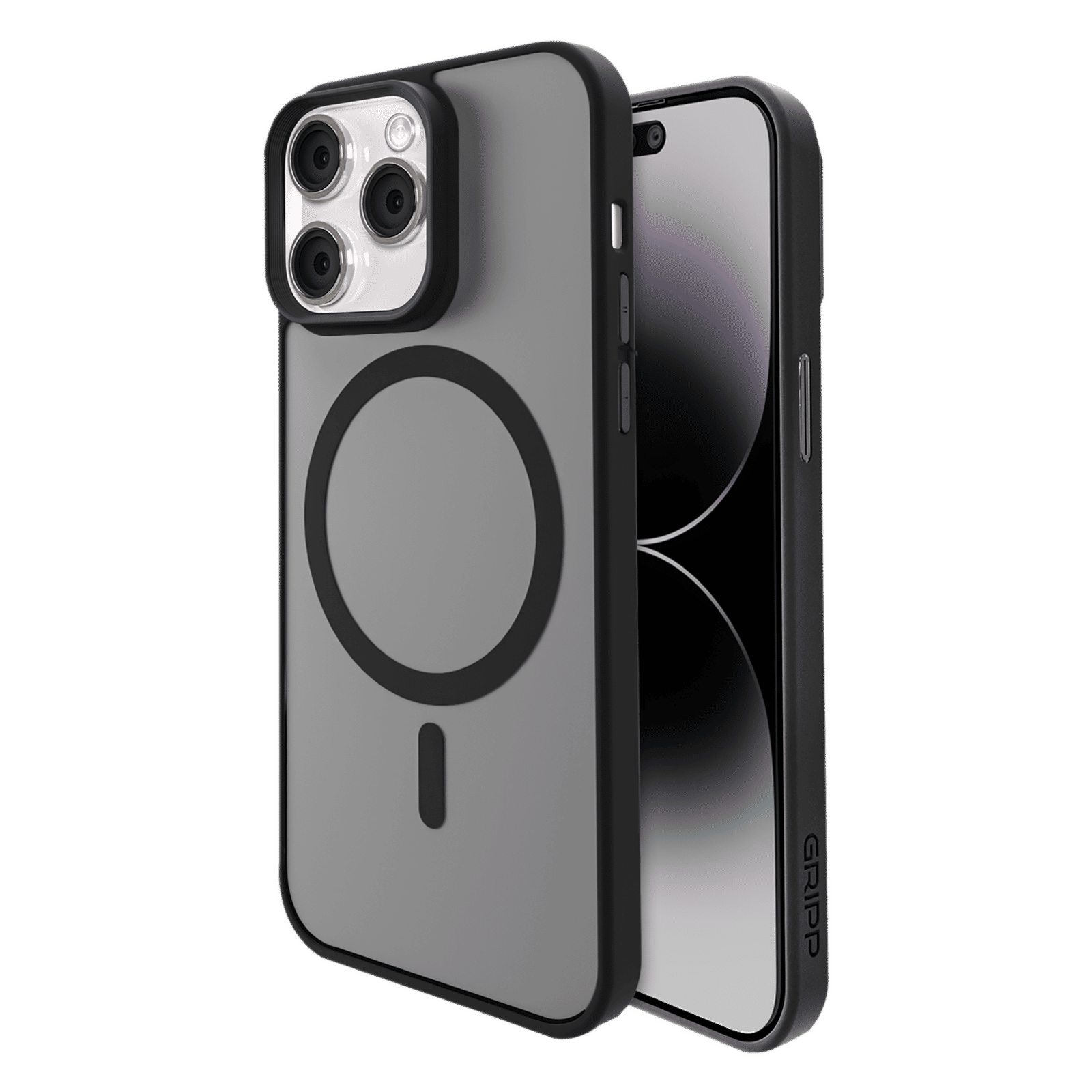 GRIPP Bolt Hard TPU Back Cover for Apple iPhone 15 Pro (MagSafe Compatible, Black)