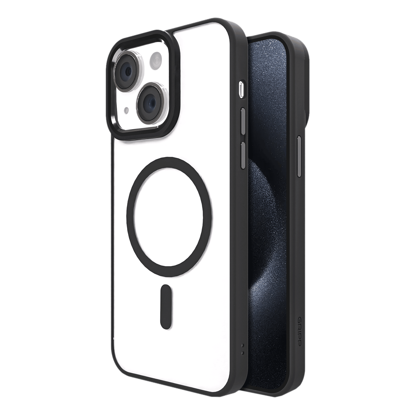 GRIPP Clarion Hard Polycarbonate Back Cover for Apple iPhone 15 (MagSafe Compatible, Black)