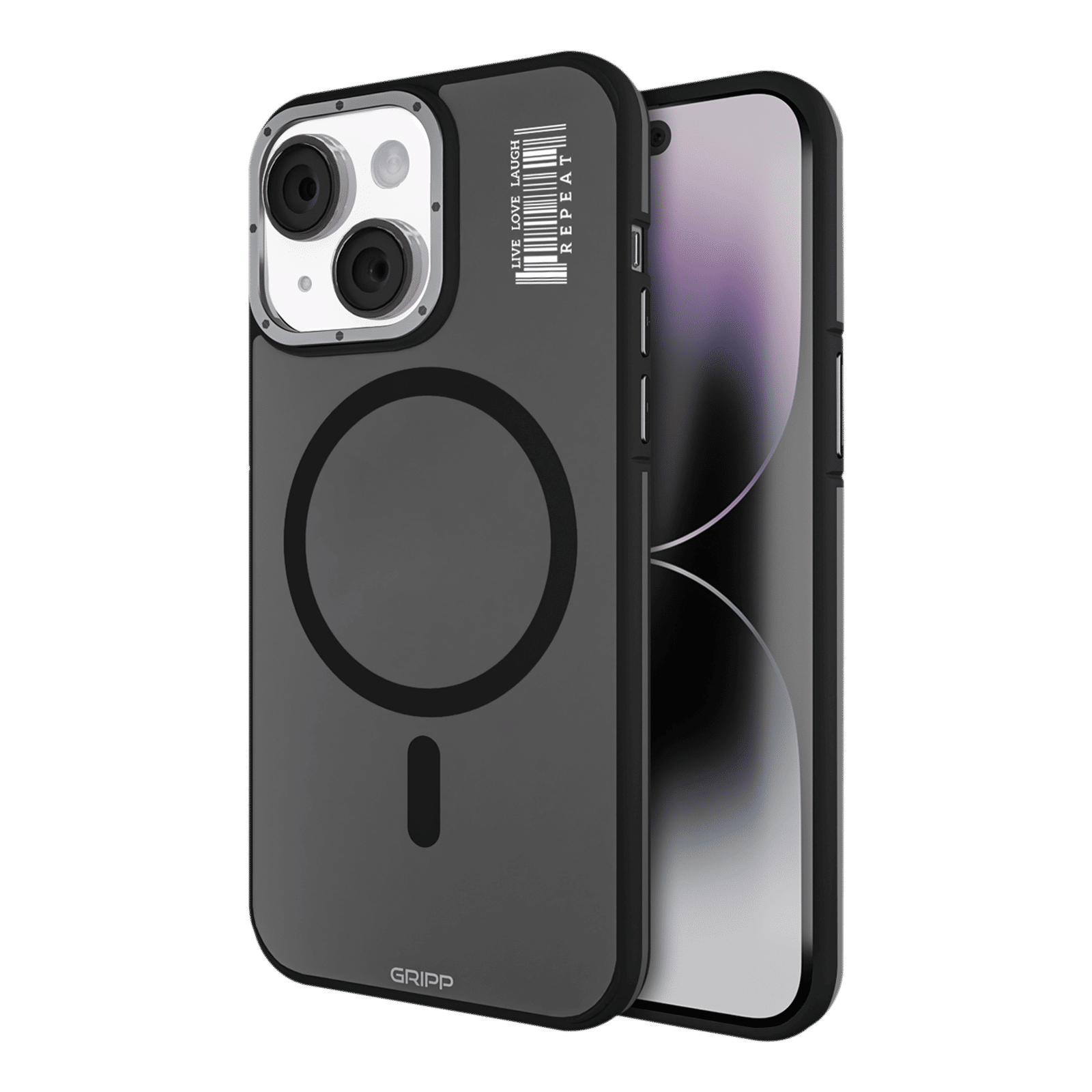 GRIPP Raigor Hard & Soft Polycarbonate & Thermoplastic Elastomer Back Cover for Apple iPhone 15 (MagSafe Compatible, Black)