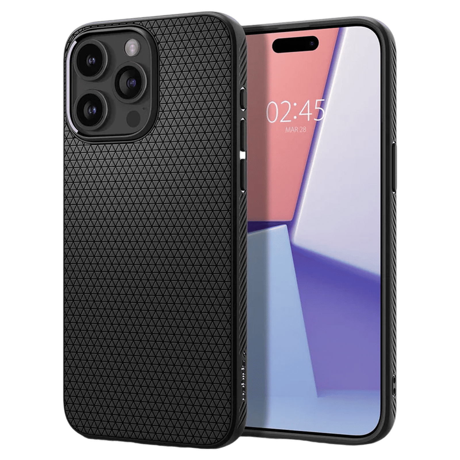 spigen Liquid Air Soft TPU Back Cover for iPhone 15 Pro Max (Air Cushion Technology, Matte Black)