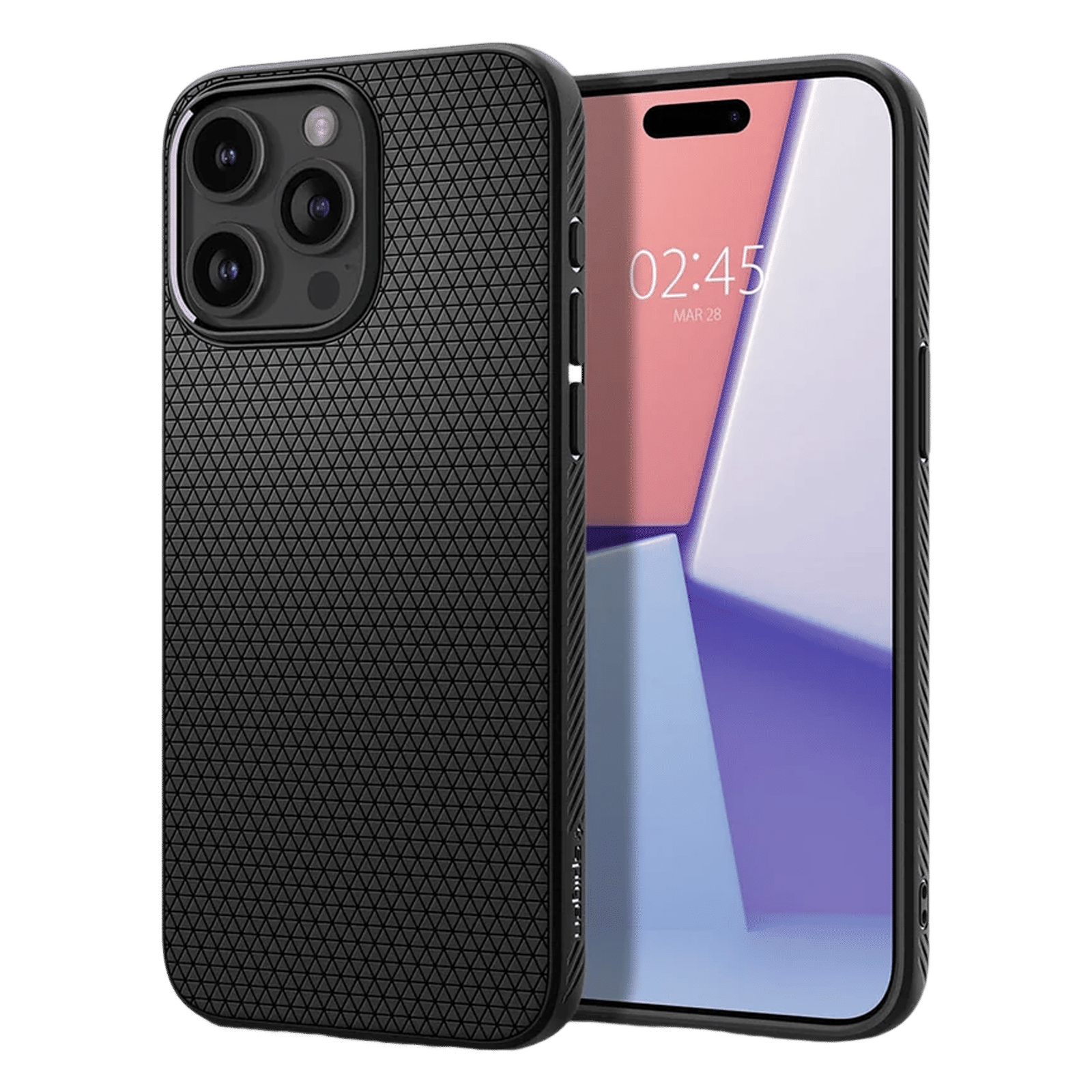 spigen Liquid Air TPU Back Cover for Apple iPhone 15 Pro (Supports Wireless Charging, Matte Black)