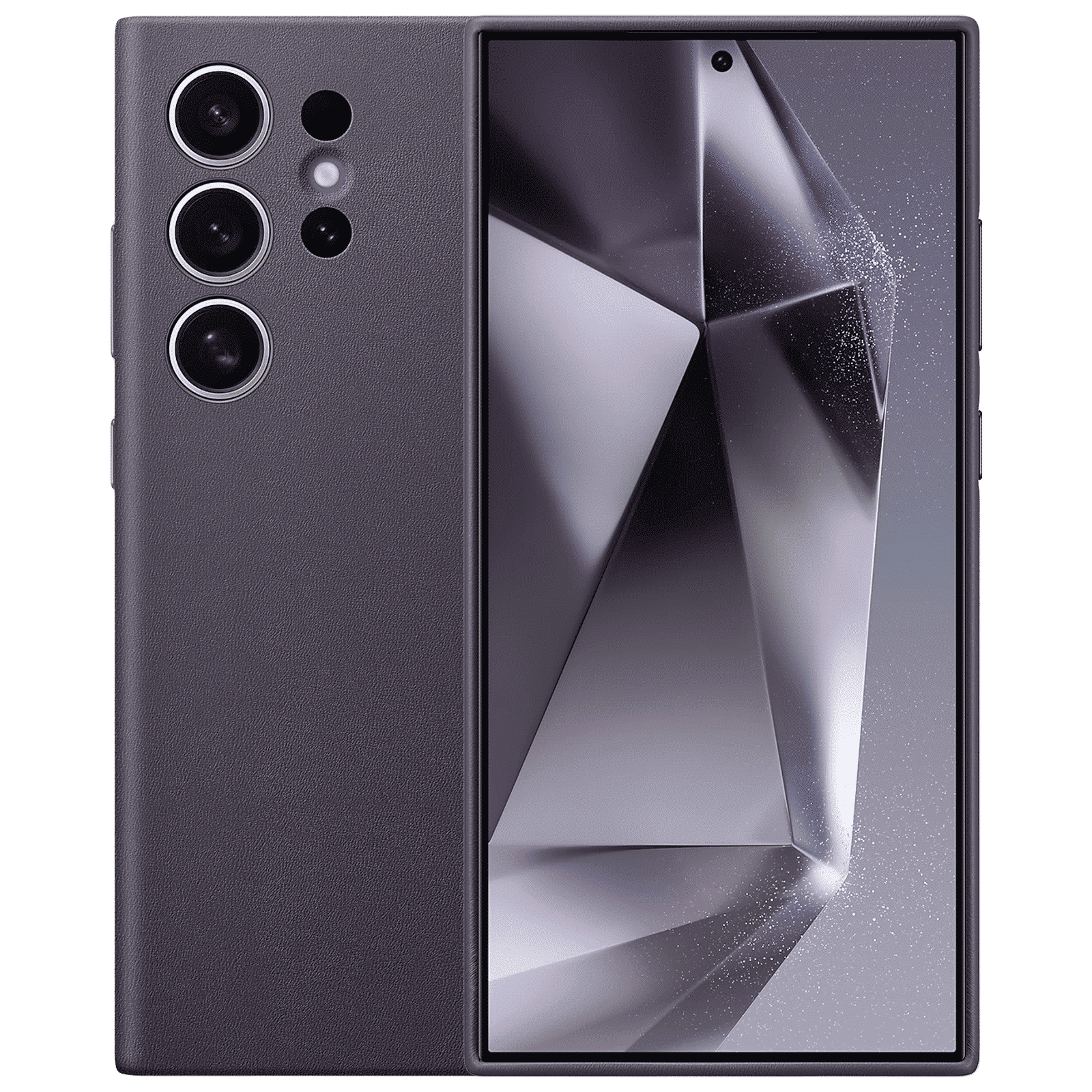 SAMSUNG Soft Vegan Leather & Polycarbonate Back Case for SAMSUNG Galaxy S24 Ultra (Gentle Inner Lining, Dark Violet)