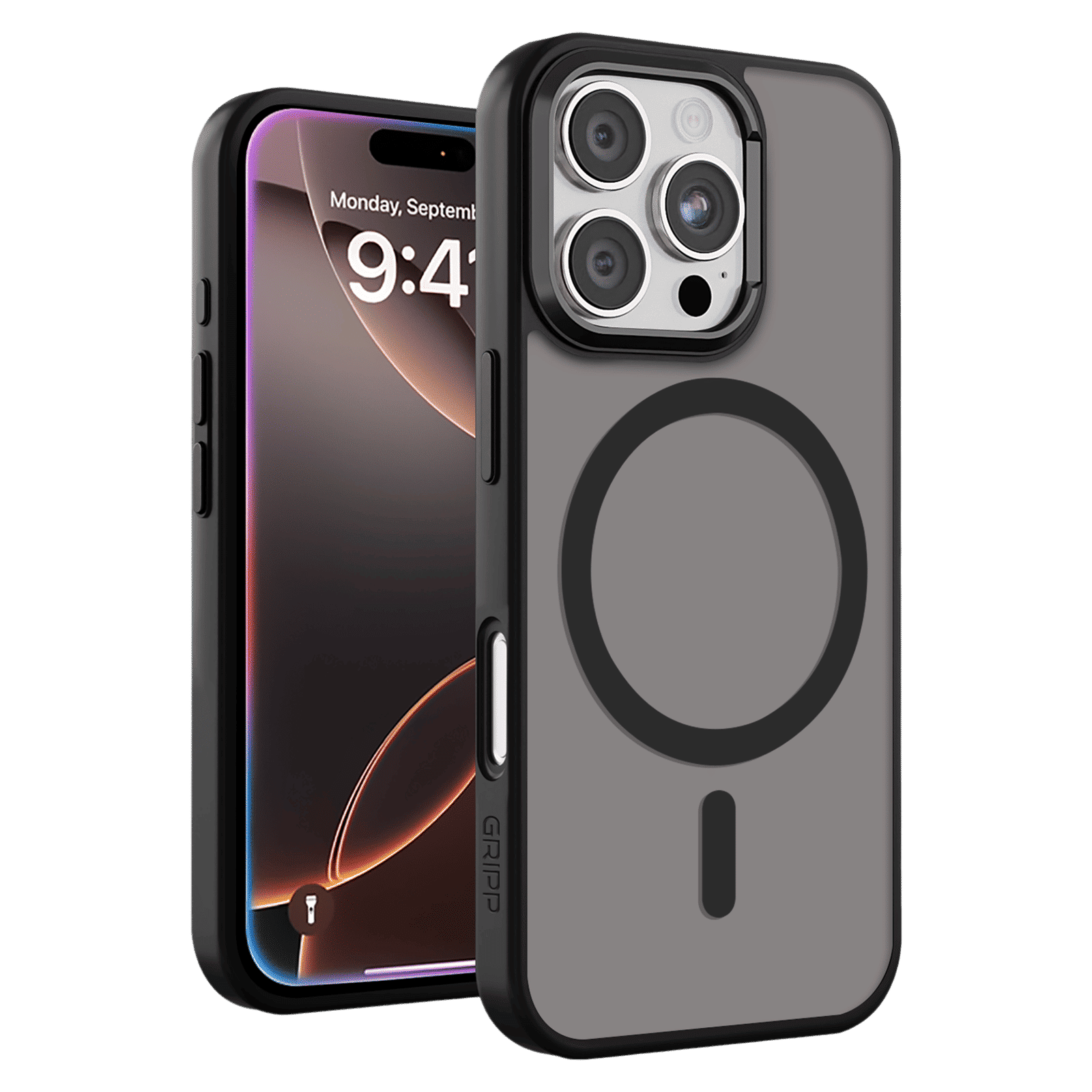 GRIPP Bolt Xtreme Hard & Soft TPU Back Cover for Apple iPhone 16 Pro Max (MagSafe Compatible, Black)