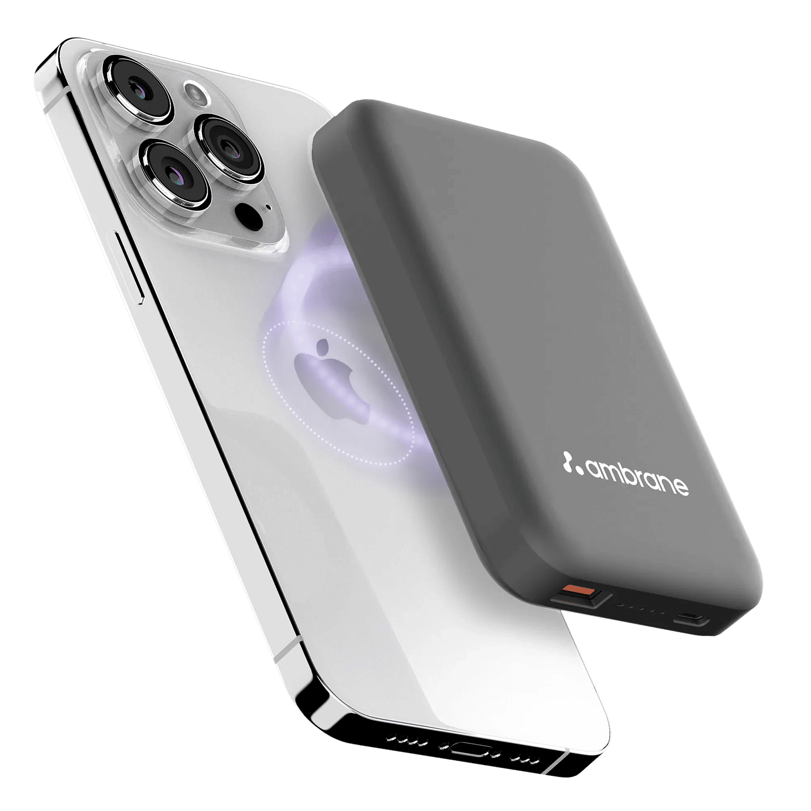 ambrane Aerosync PB 12 10000 mAh 22.5W Fast Charging Power Bank (1 Type A Port, 1 Type C Port, Rubberized Coating, Wireless Charging, Black)