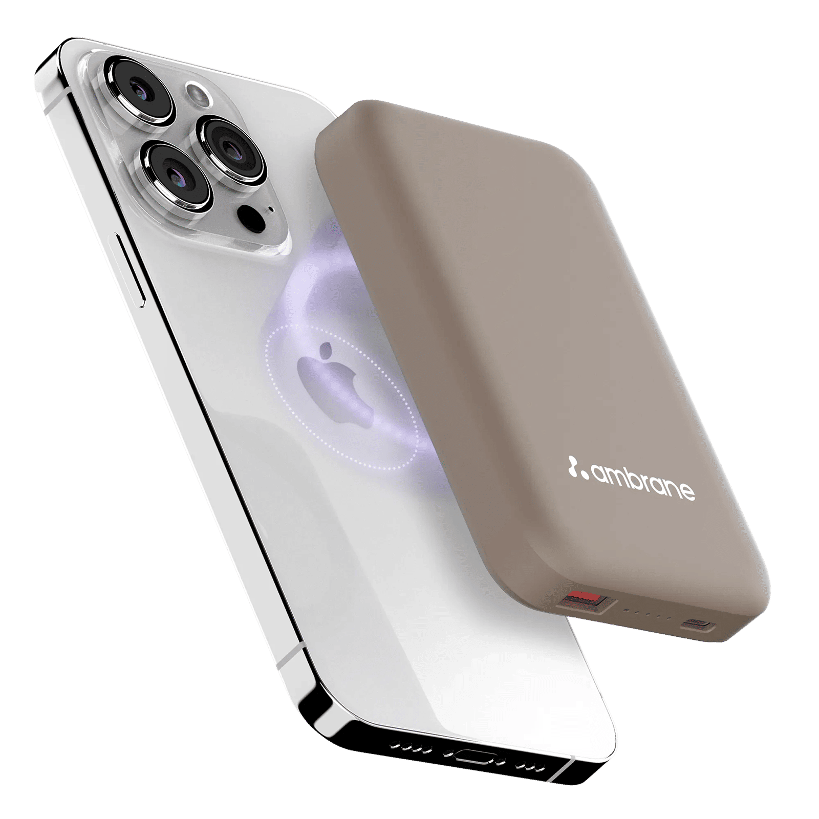 ambrane Aerosync PB 12 10000 mAh 22.5W Fast Charging Power Bank (1 Type A Port, 1 Type C Port, Rubberized Coating, Wireless Charging, Brown)