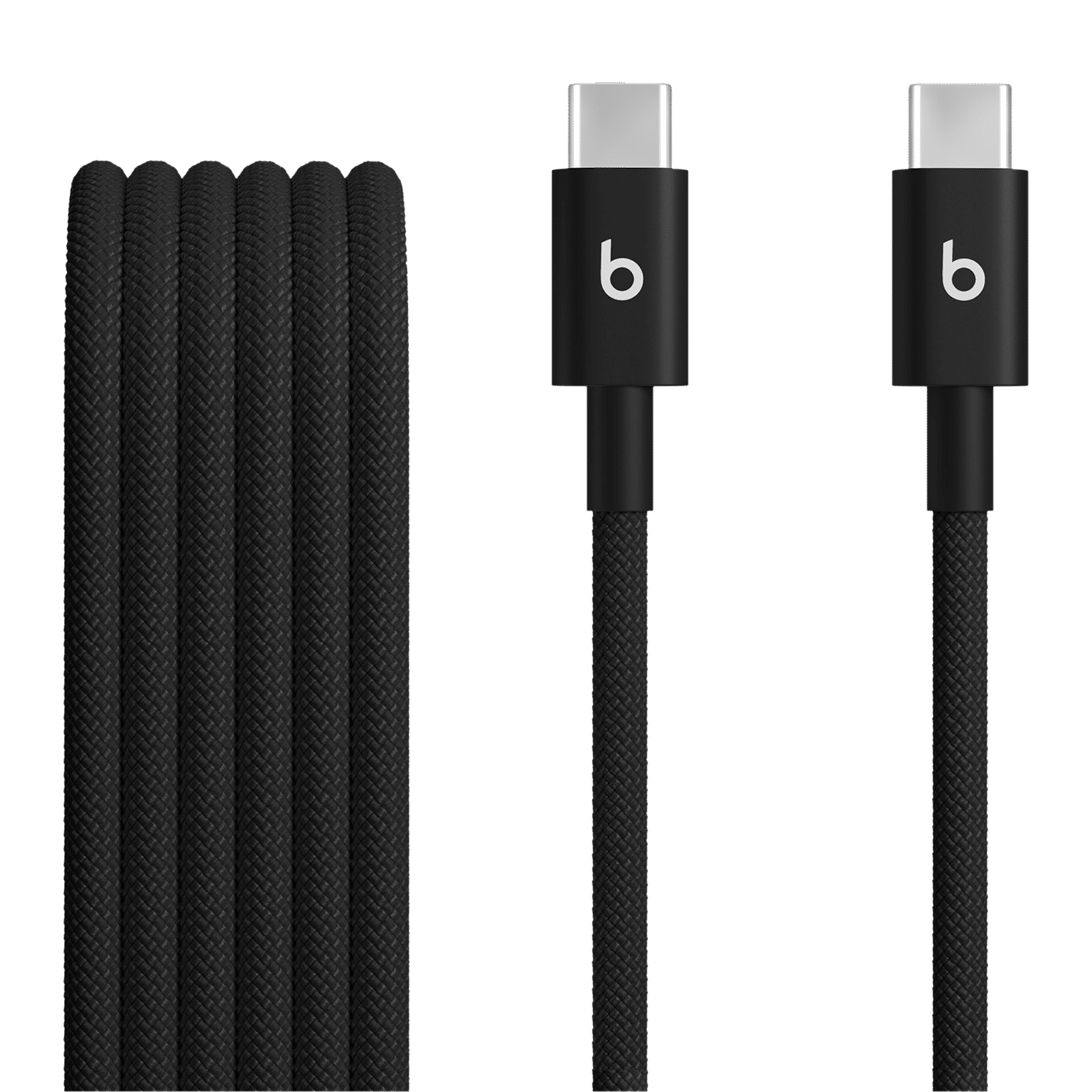 beats Type C to Type C 5 Feet (1.5M) Cable (Tangle-free Woven Design, Bolt Black)
