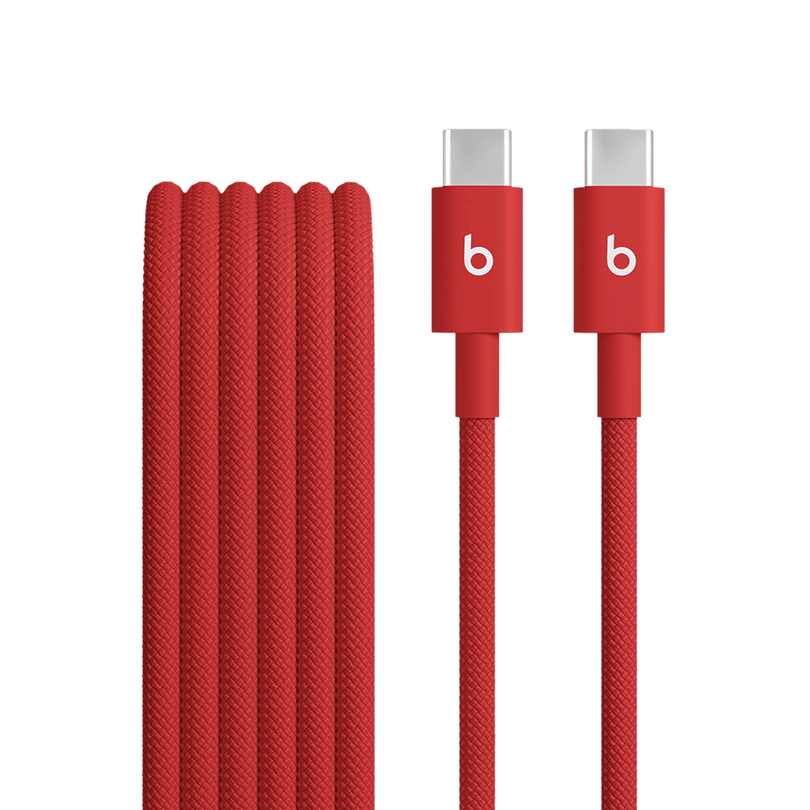 beats Type C to Type C 5 Feet (1.5M) Cable (Tangle-free Woven Design, Rapid Red)