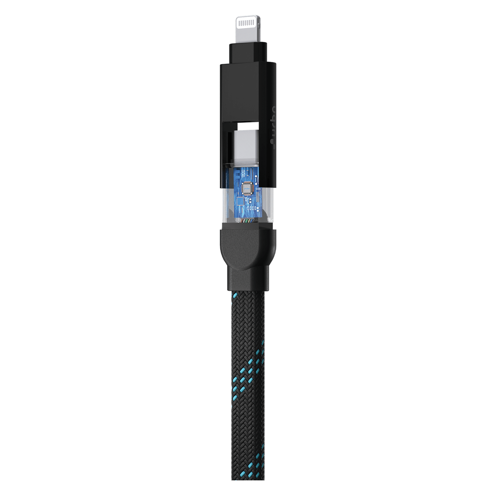 urbn UPC461 Type A to Lightning, Type C, Type C to Lightning, Type C 1 Feet (0.30M) 4-in-1 Cable (Quick Charge Technology, Black)