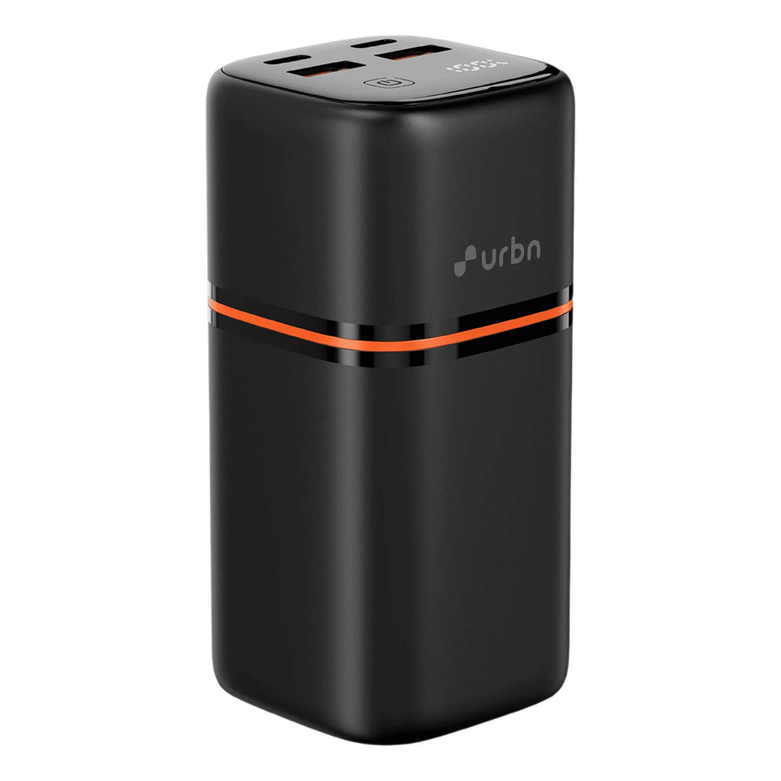 urbn Nano Stack Pro 20000 mAh 70W Fast Charging Power Bank (2 Type C Ports, 2 Type A Ports, 12 Layer Circuit Protection, Black)