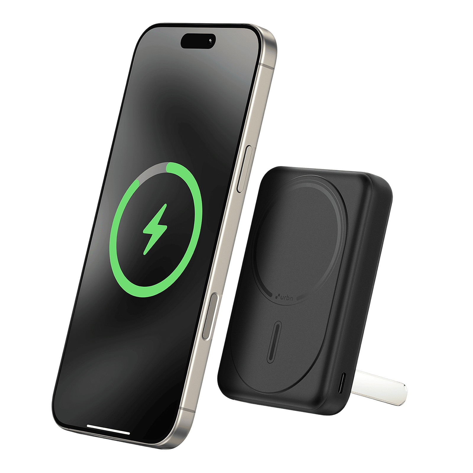urbn Slide MagTag 10000 mAh 20W Fast Charging Power Bank (2 Type C Ports, LED Indicator, Black)