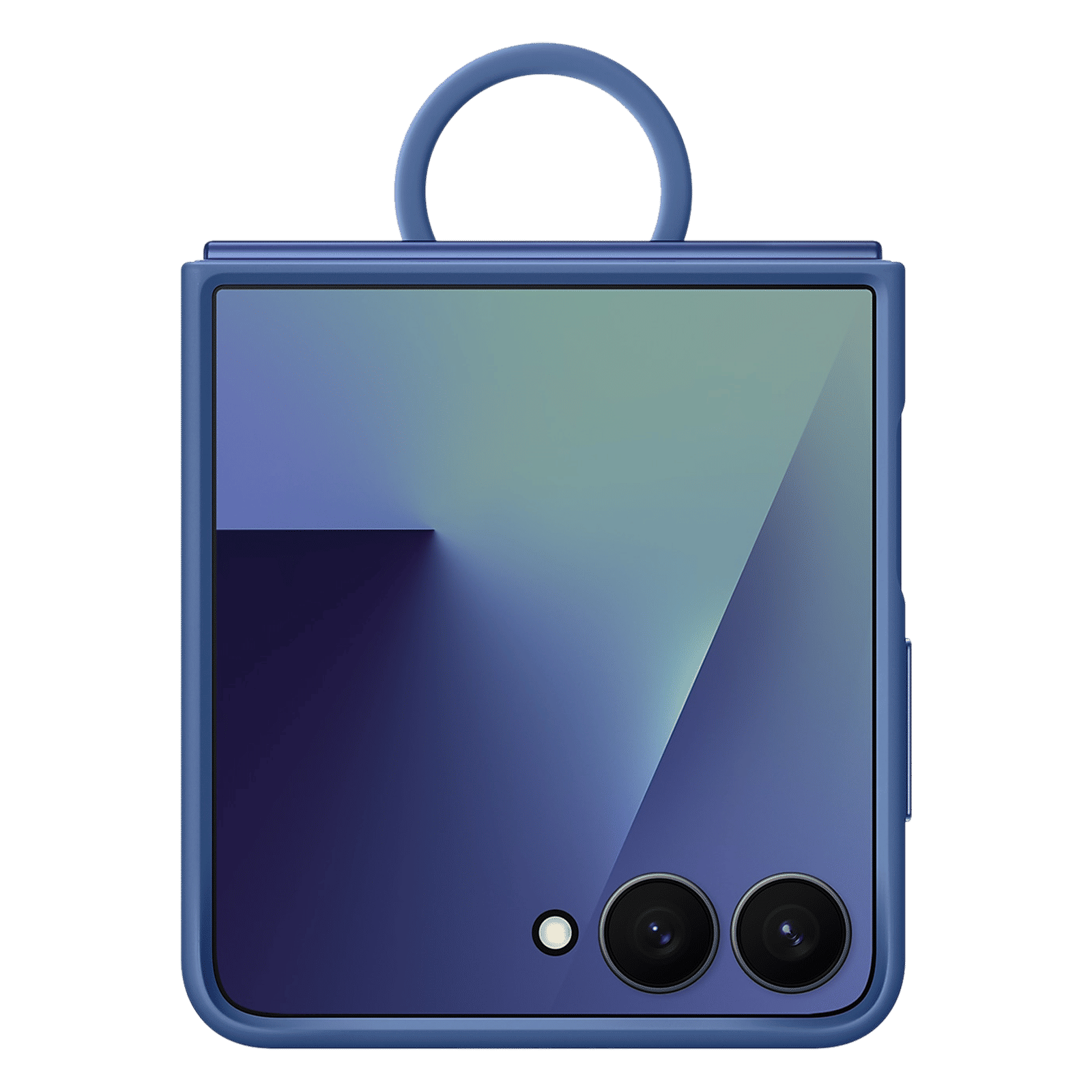 SAMSUNG Soft Silicone Back Cover for SAMSUNG Galaxy Z Flip7 (Built-in Ring, Blue)