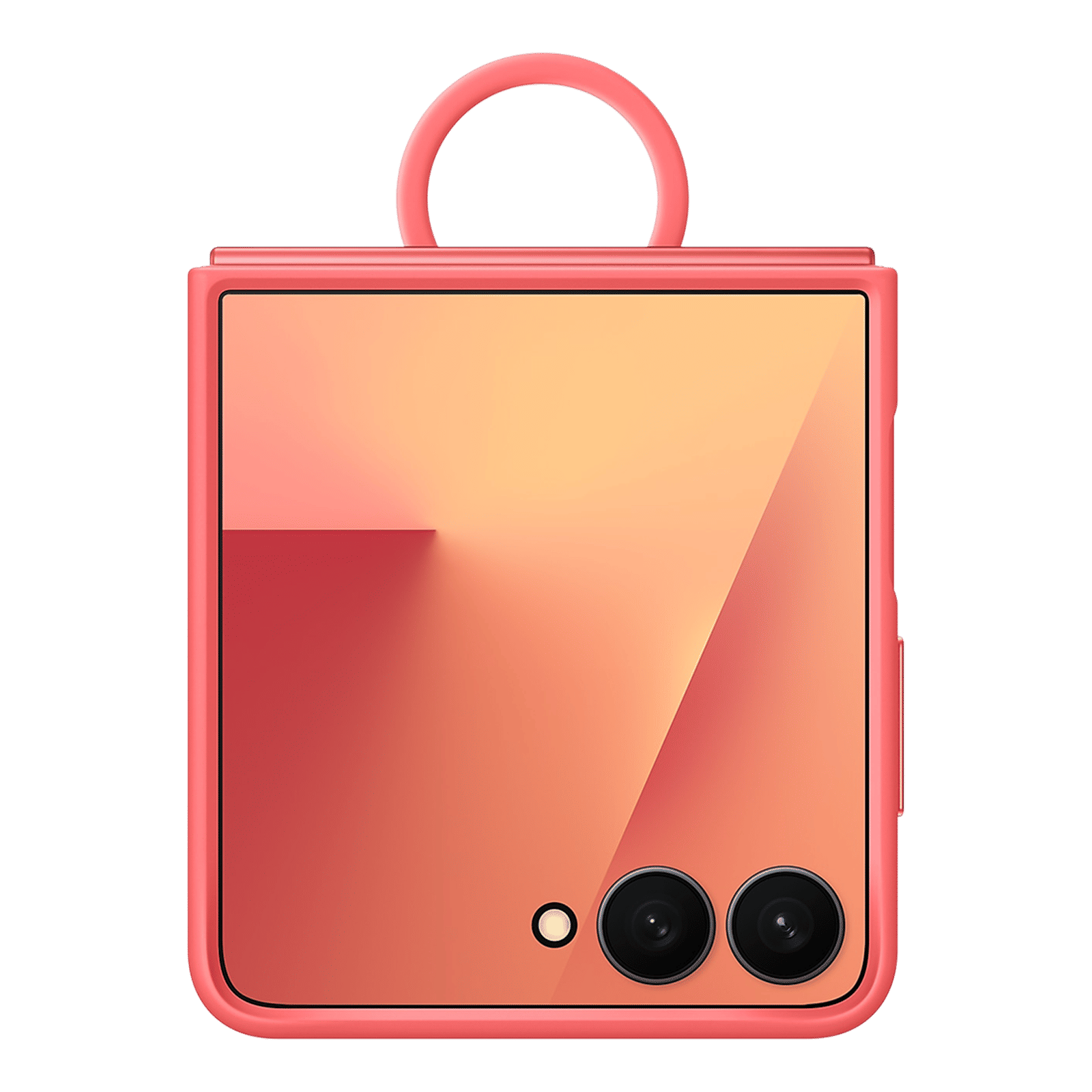 SAMSUNG Soft Silicone Back Cover for SAMSUNG Galaxy Z Flip7 (Built-in Ring, Red)