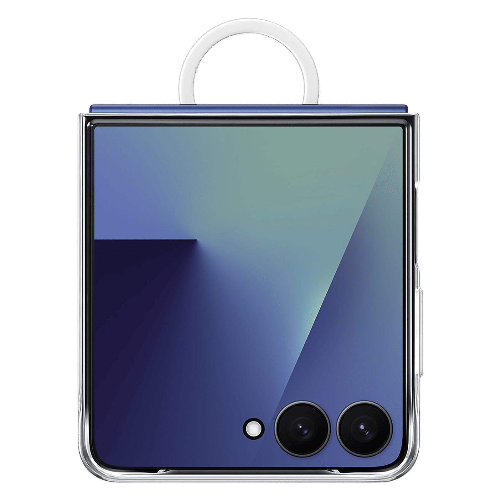 SAMSUNG Polycarbonate Back Cover for SAMSUNG Galaxy Z Flip7 (Built-in Ring, Transparent)