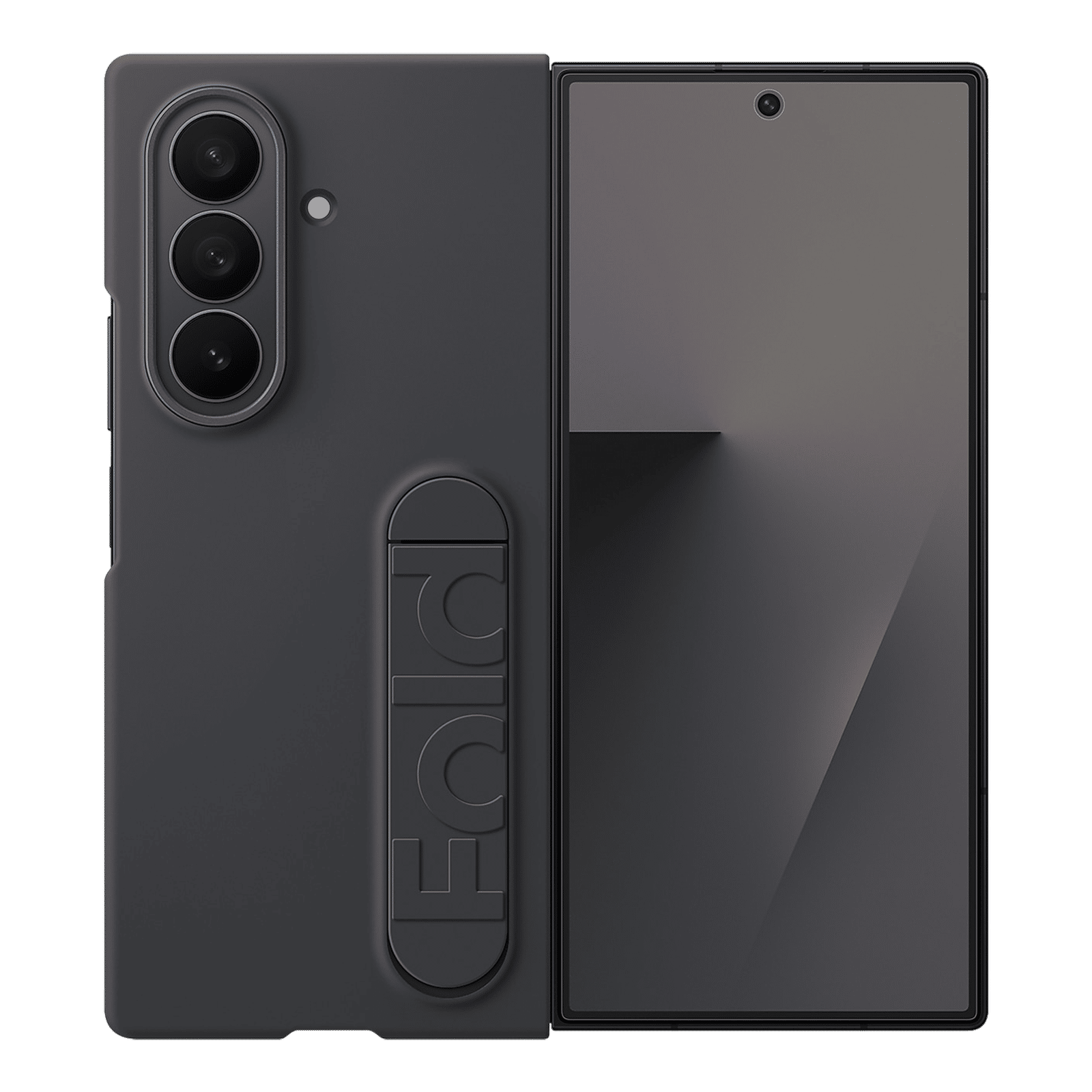 SAMSUNG Soft Silicon Back Cover for SAMSUNG Galaxy Z Fold7 (Pop-up KICK-STAND, Black)