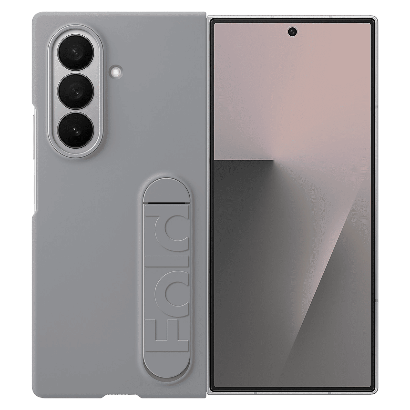 SAMSUNG Soft Silicon Back Cover for SAMSUNG Galaxy Z Fold7 (Pop-up KICK-STAND, Gray)